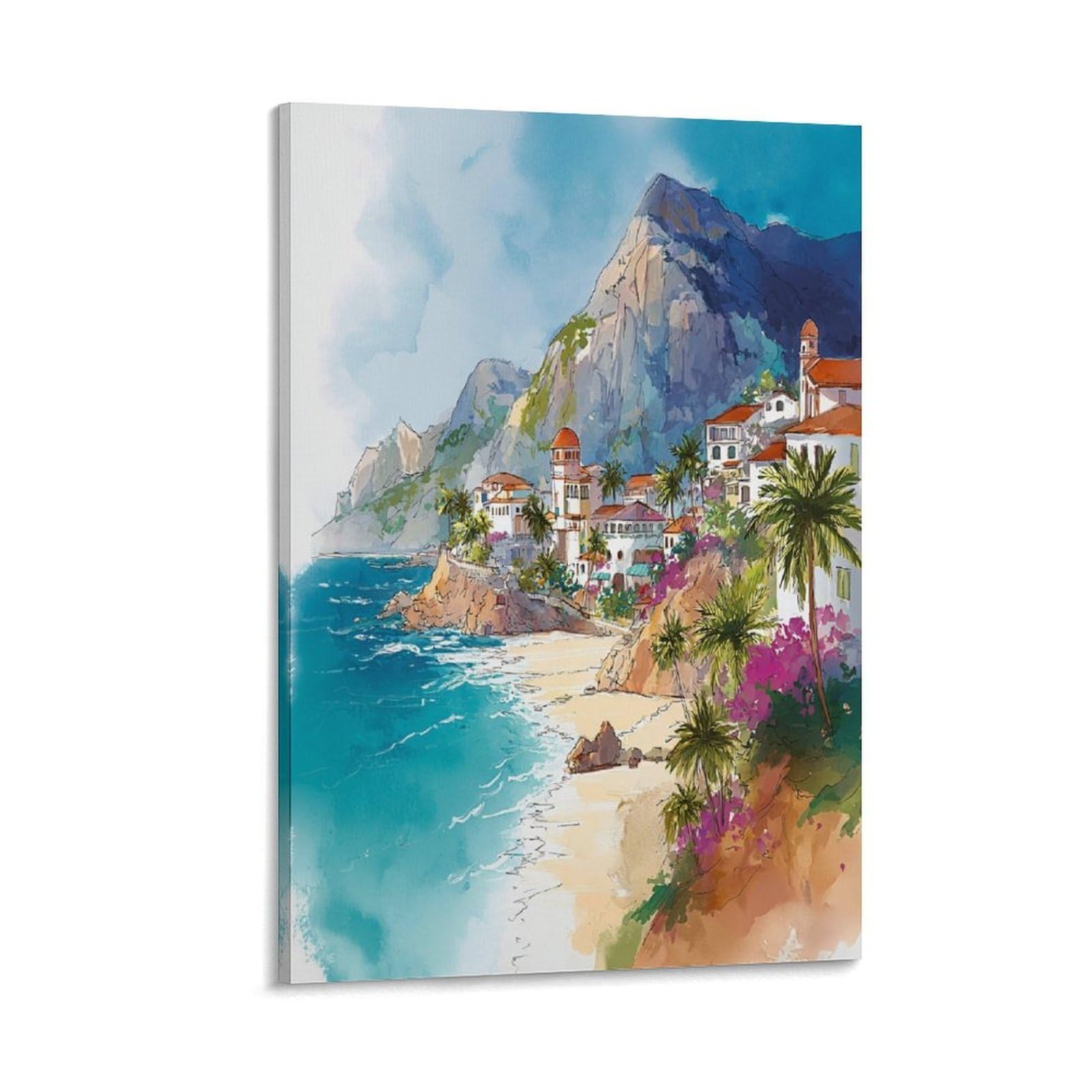 XWYMXZ Cabo San Lucas Watercolor Painting Mexico Travel Posters 08x12inch(20x30cm) Vintage Watercolor Canvas Art