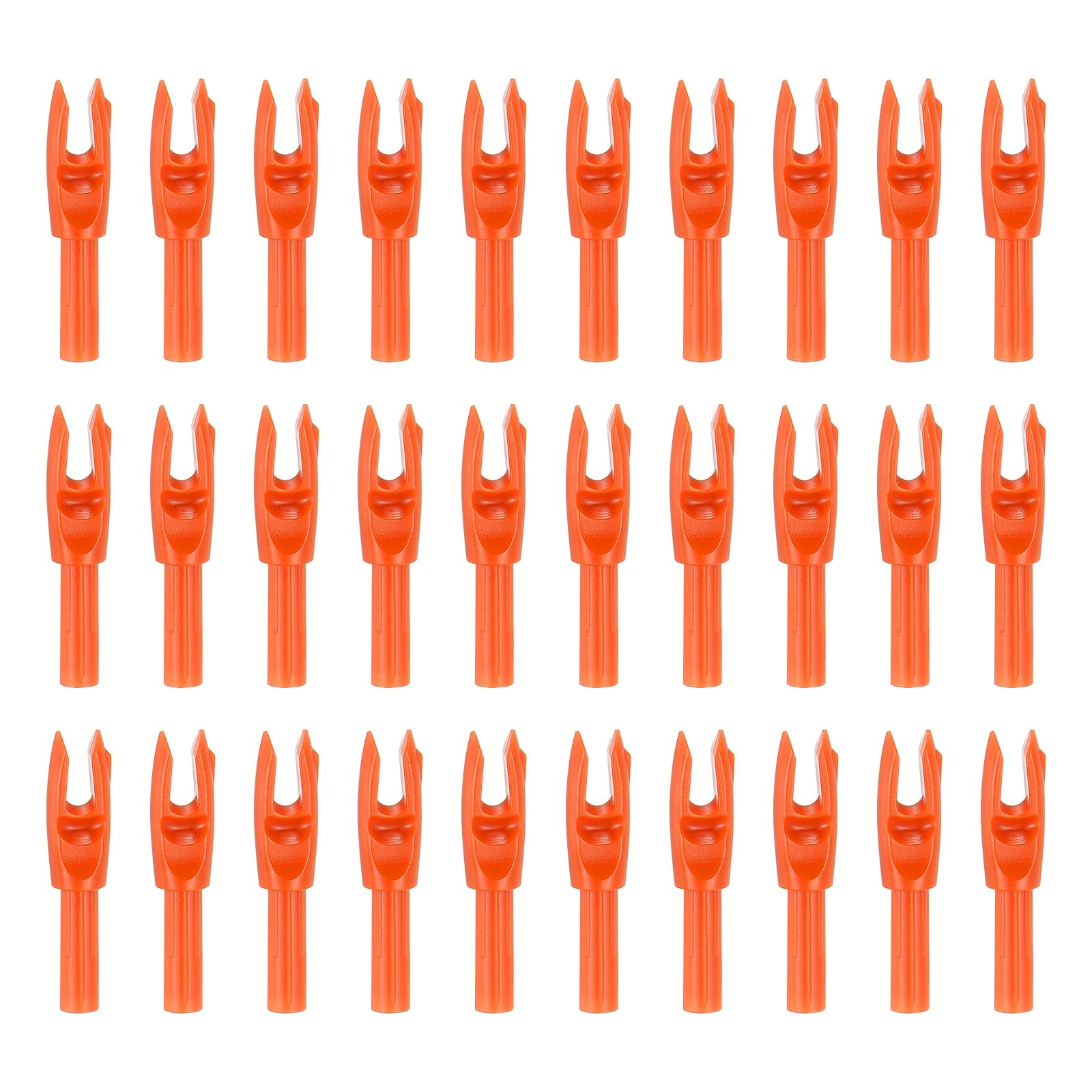 PATIKIL Archery Arrows Nocks 4.2mm, 30 Pack Plastic Insert Arrow Nock Replacement Arrow Tails for Hunting Shooting Compound Recurve Bow, Orange