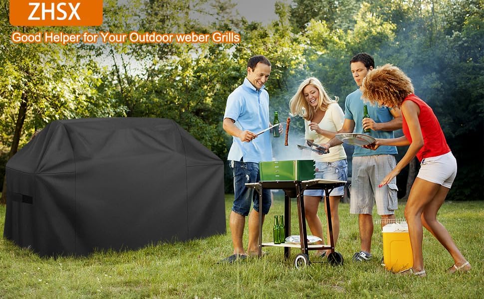 Grill Cover,72 inch Heavy Duty Grill Cover for Outdoor Grill,600D Waterproof Anti-UV Fade-Resistant Barbecue Gas Cover with Adjustable Straps for Weber,Genesis,Charbroil and More Grills - Image 7