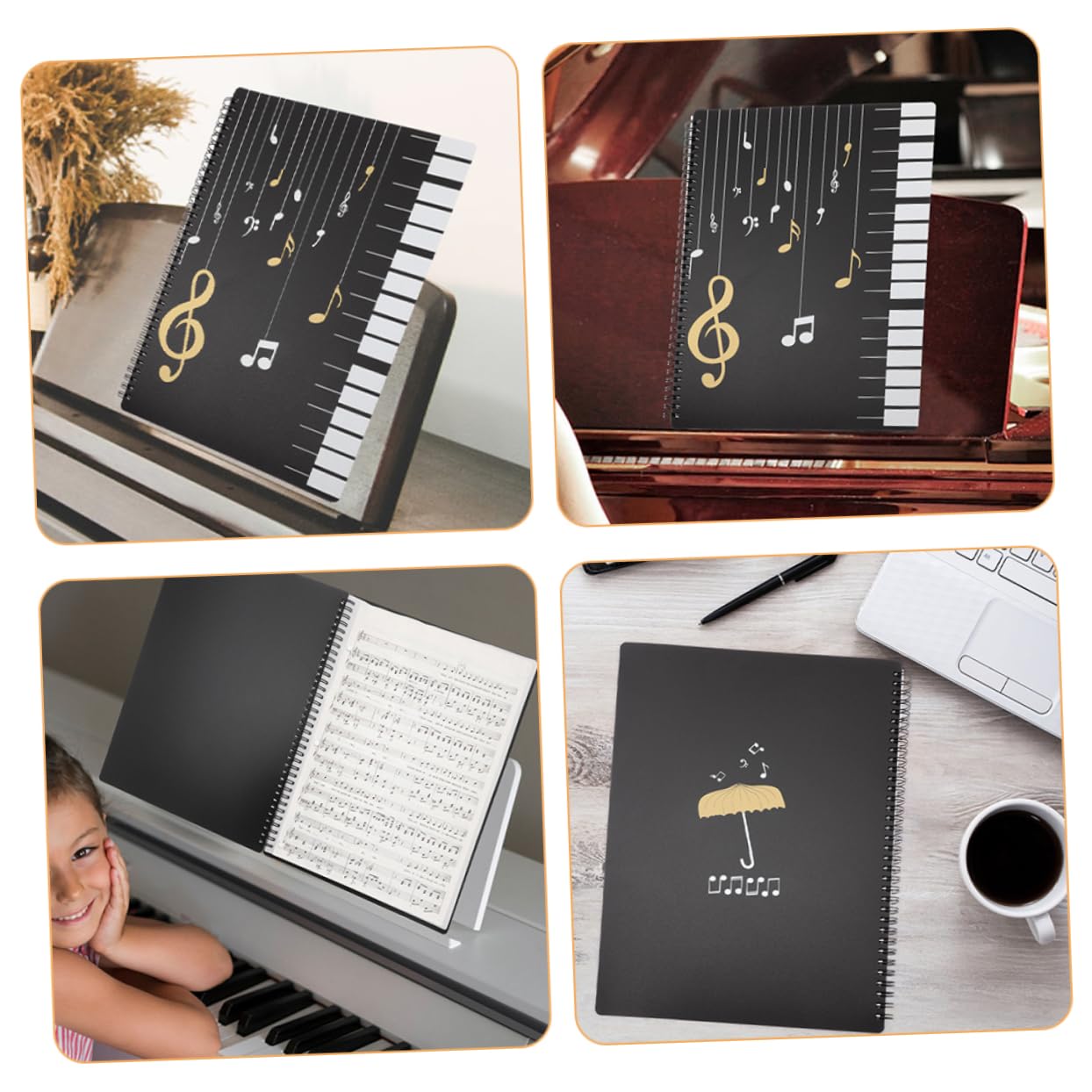 LIOOBO Music Binder A4 Size Insert Pockets Sheet Music Folder File Organizer Piano Score Folder