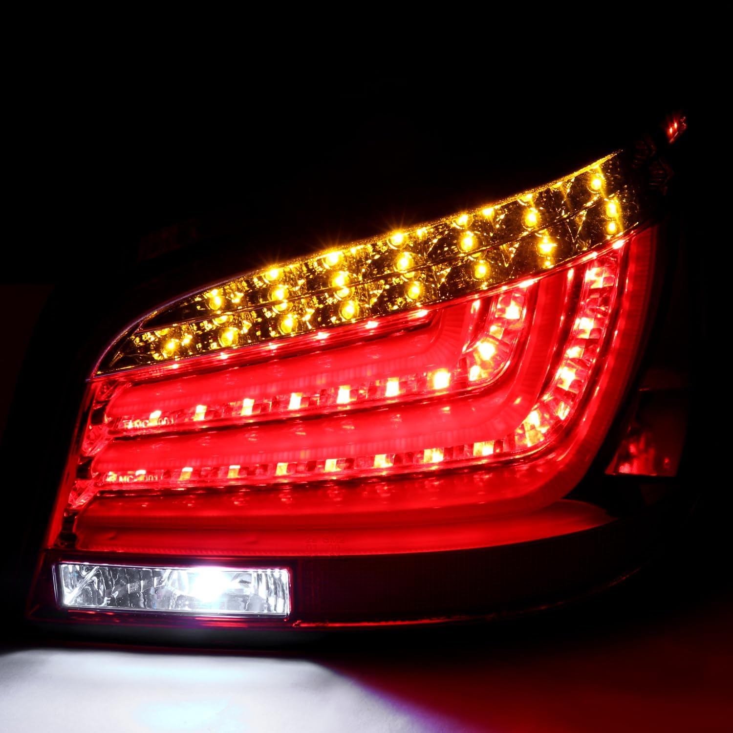 SPEC-D TUNING Red LED Bar Tail Lights Compatible with 2004-2007 BMW E60 5-Series 4 Door Models, Left + Right Pair Assembly