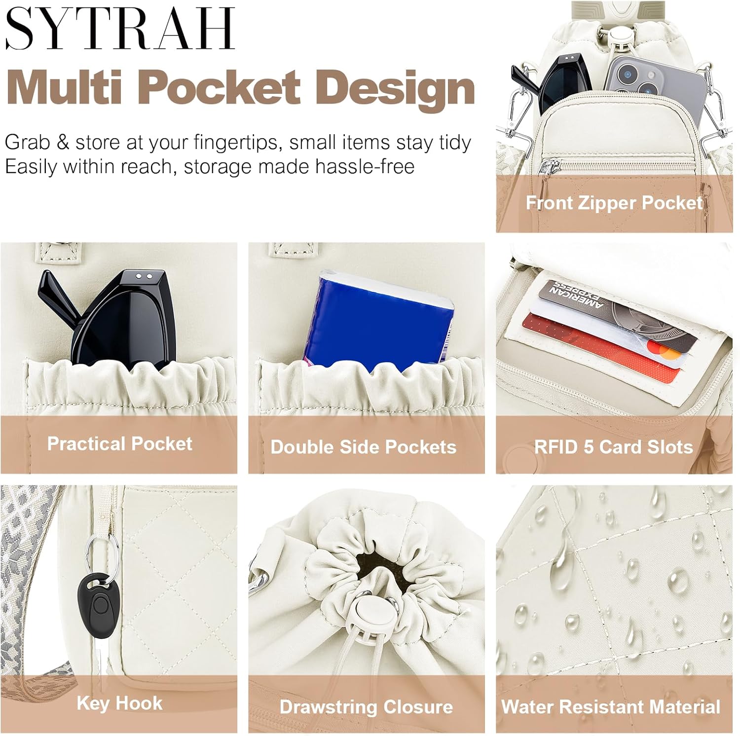 Water Bottle Carrier Bag with Strap, Water Bottle Purse with Phone Pocket 40oz for Walking Hiking - Image 4