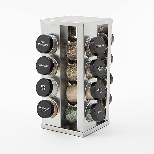 Amazon｜Kamenstein Heritage 16Jar Revolving Countertop Spice Rack with Free Spice Refills for 5