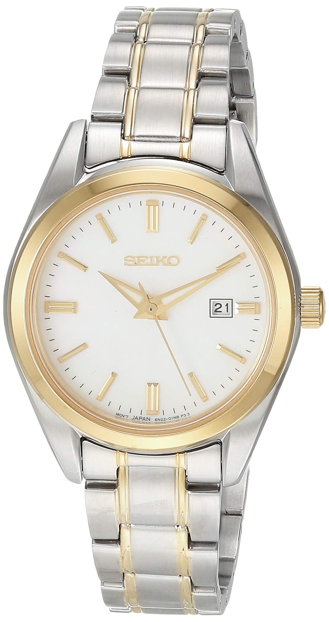 SUR636 Watch for Women - Analog, Two-Tone Stainless Steel Case and Bracelet, Mother-of-Pe…
