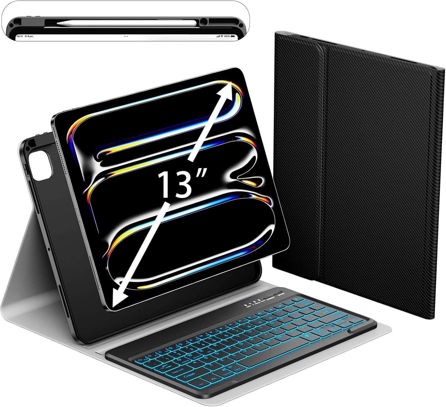 iPad Pro 13 Case with Keyboard M4 2024, iPad 13 Inch Pro Keyboard