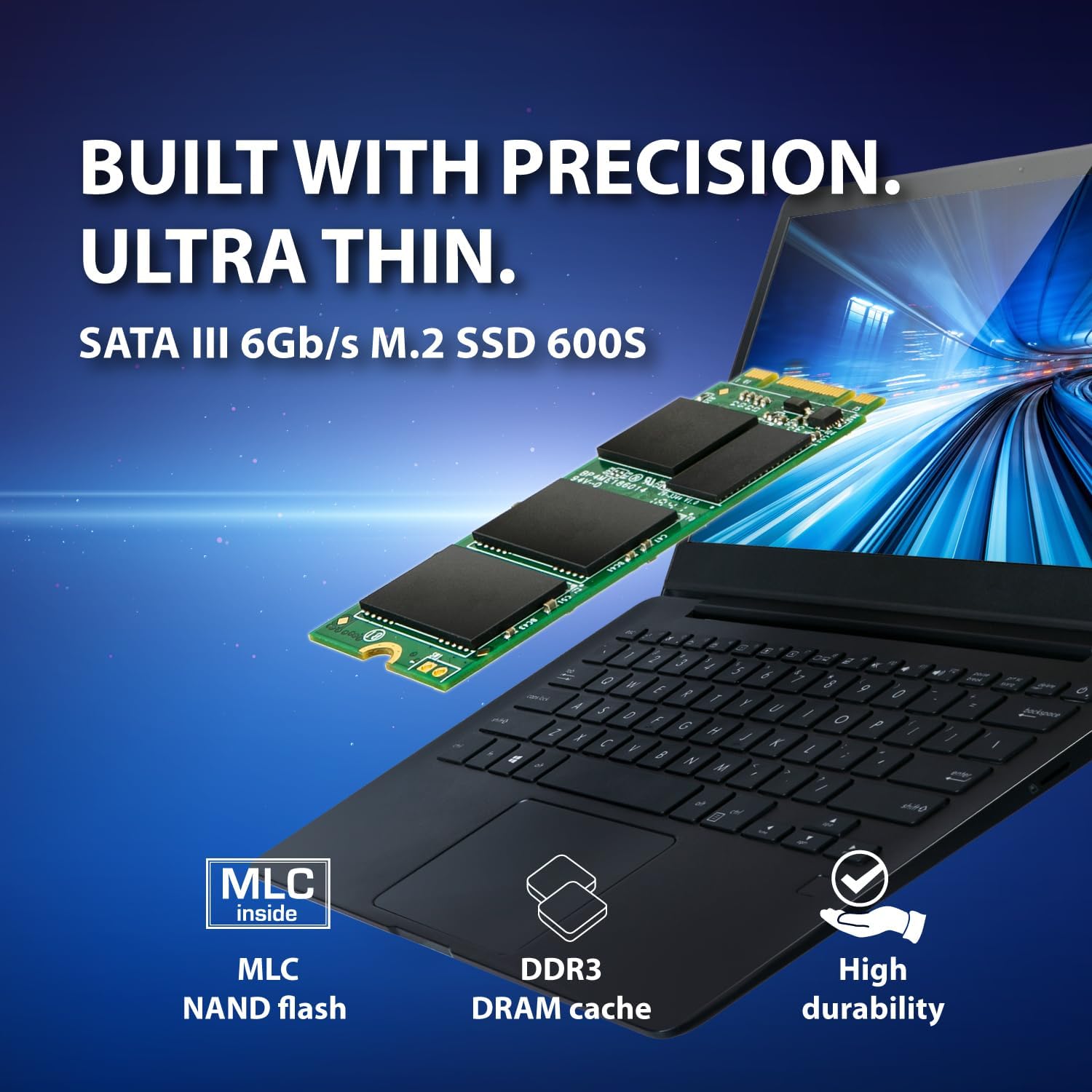 Transcend 32GB MTS600S M.2 2260 SATAIII SSD, Internal Solid State, Compatible with Laptop & PC Desktop, MLC - TS32GMTS600S