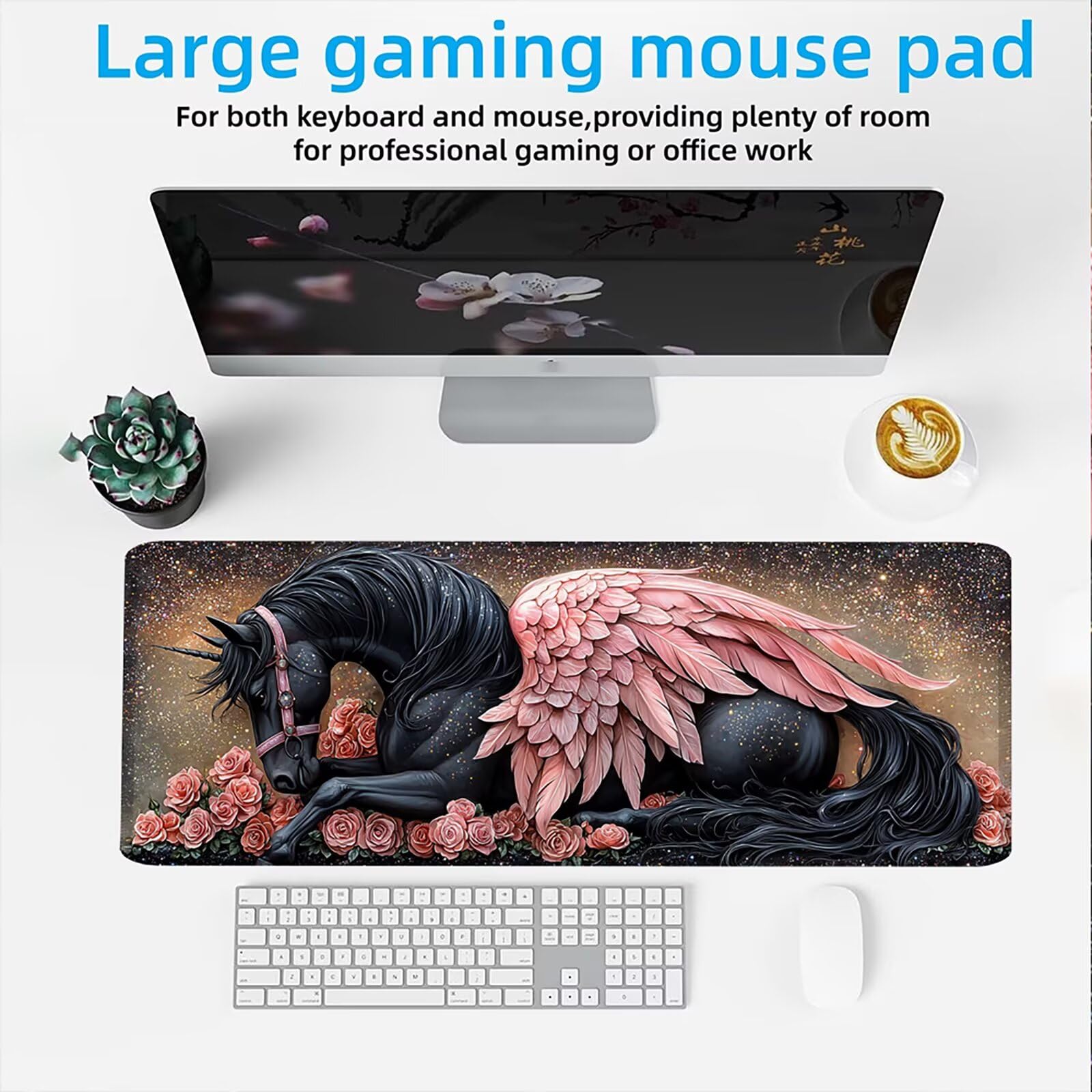 Podkładka pod mysz XXL 1500 x 800 mm mata biurkowa, duża, wielofunkcyjna i przedłużona mata na biurko, ochrona na biurko z podstawą antypoślizgową, do wszystkich rodzajów myszy do gier domowych