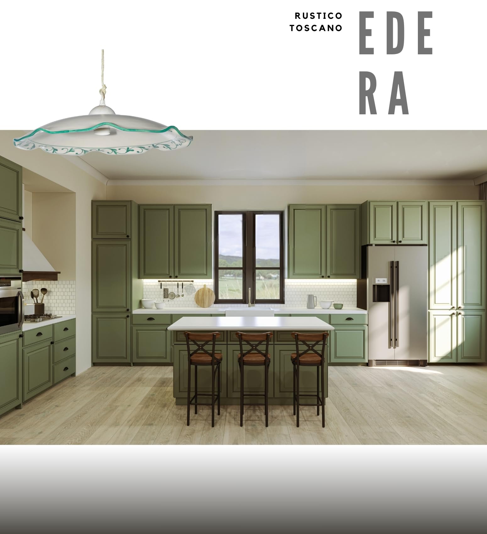 VANNI LAMPADARI - Sospensione Edera in Ceramica - Lampadario Decorato a Mano per Camera da Letto, Soggiorno, Cucina, Bagno - Made in Italy - 40 cm - Verde