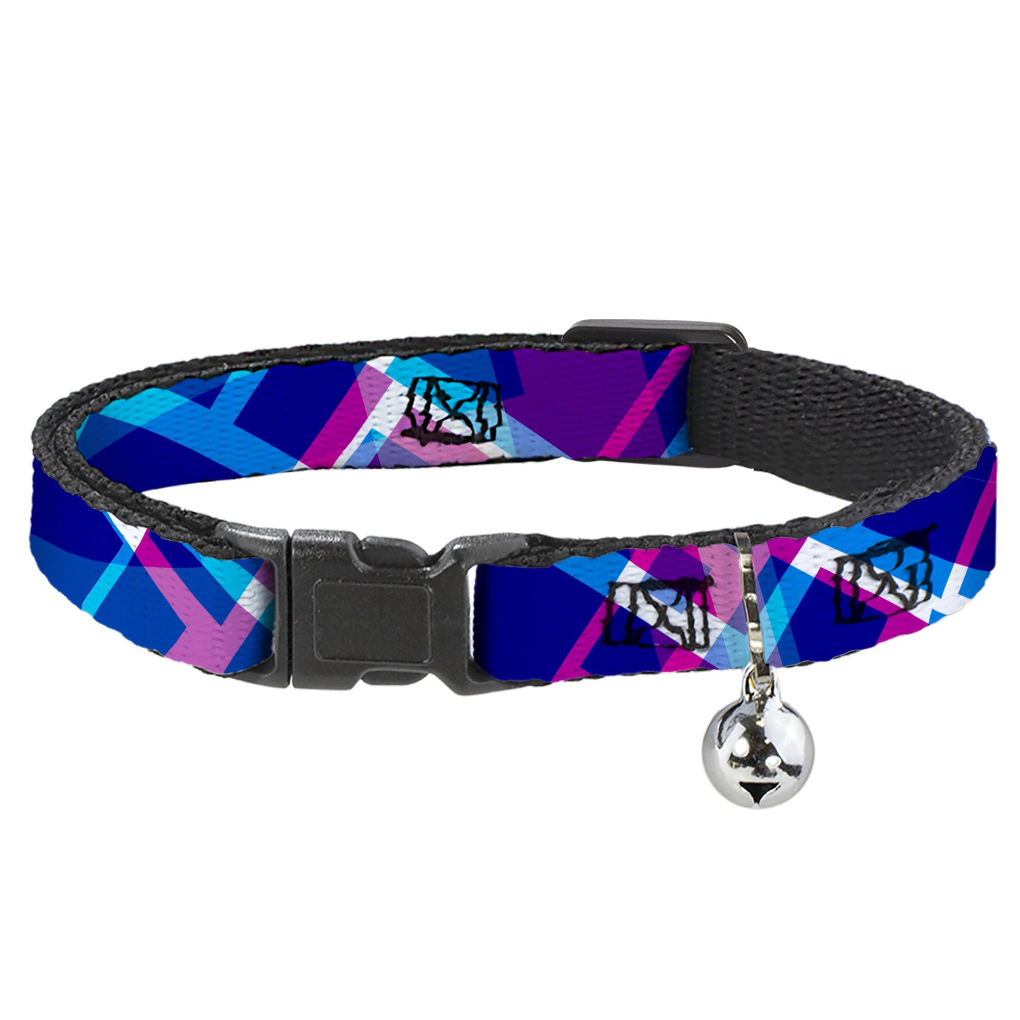 Collar para gato Buckle-Down de cuadrados medianos ajustable de 1.27 cm de ancho
