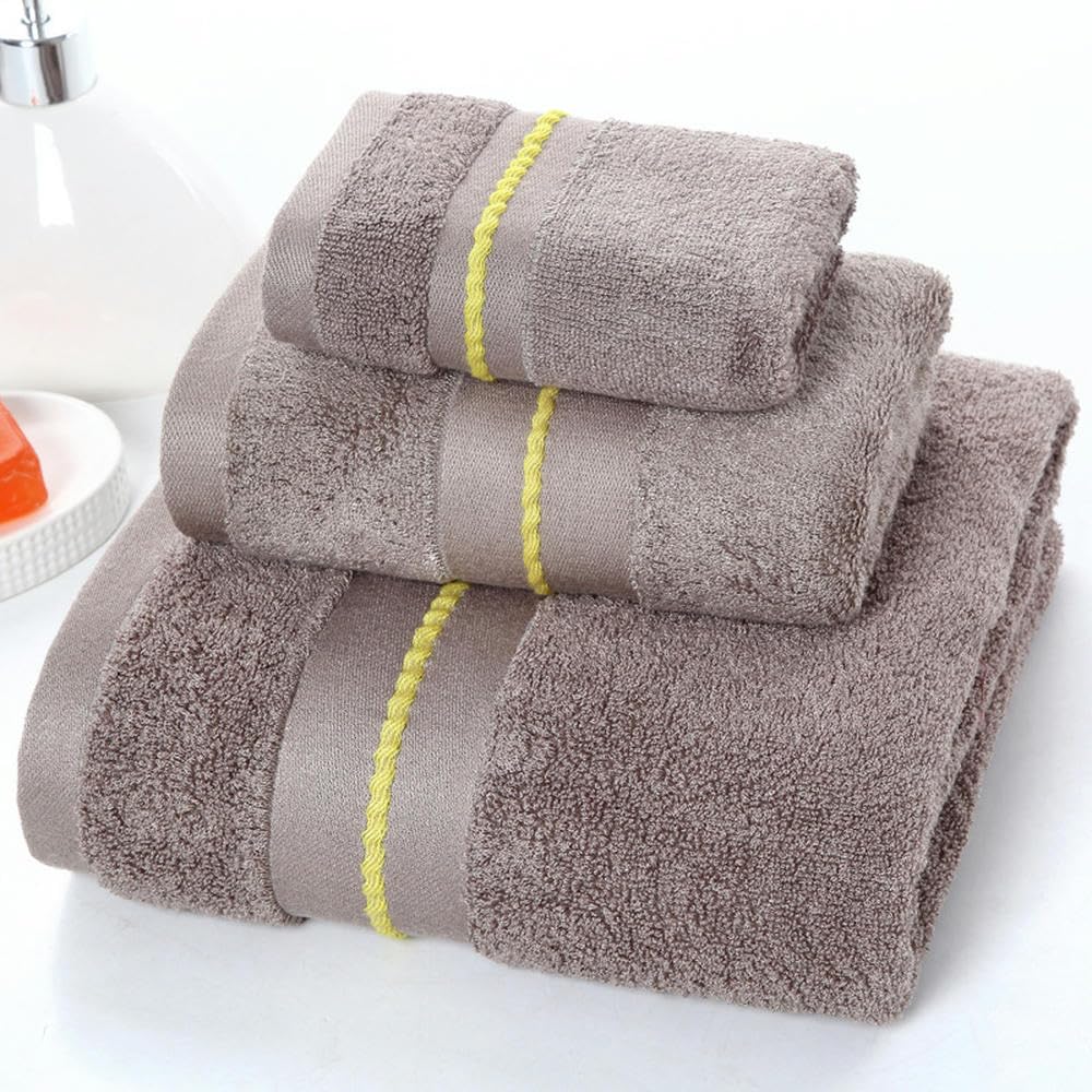 Serviette de bain absorbante pour la douche : set épais marron