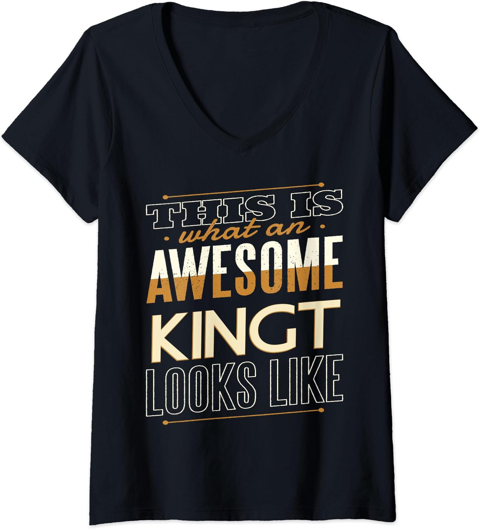 Kingt Last Name Surname Funny Matching Family Reunion V-Neck T-Shirt