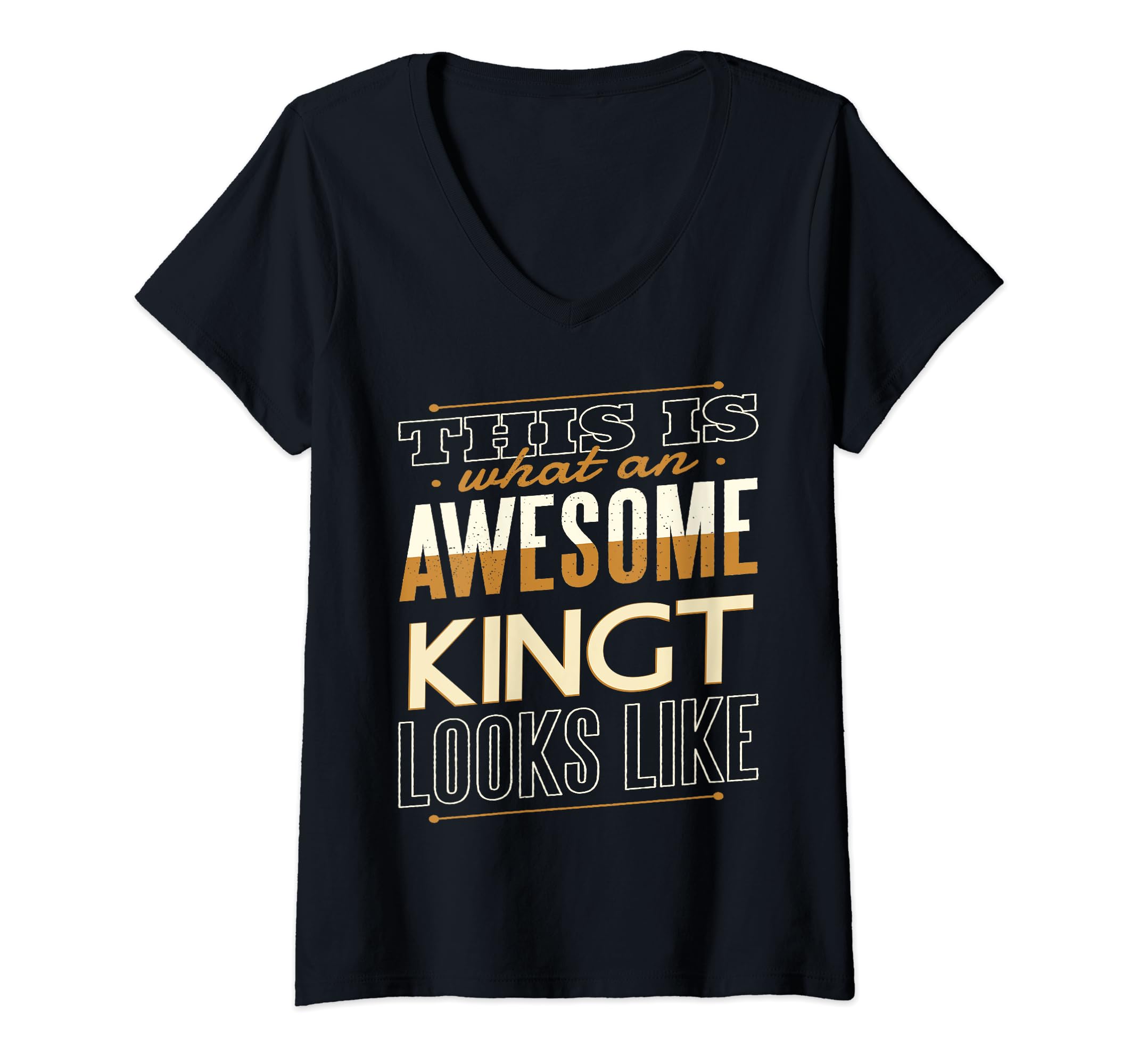 Kingt Last Name Surname Funny Matching Family Reunion V-Neck T-Shirt