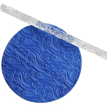 1 x Clear Acrylic Embossing Wood Transparent Sea Wave Effect Texture Cake Decoration Baking Tool Accessories