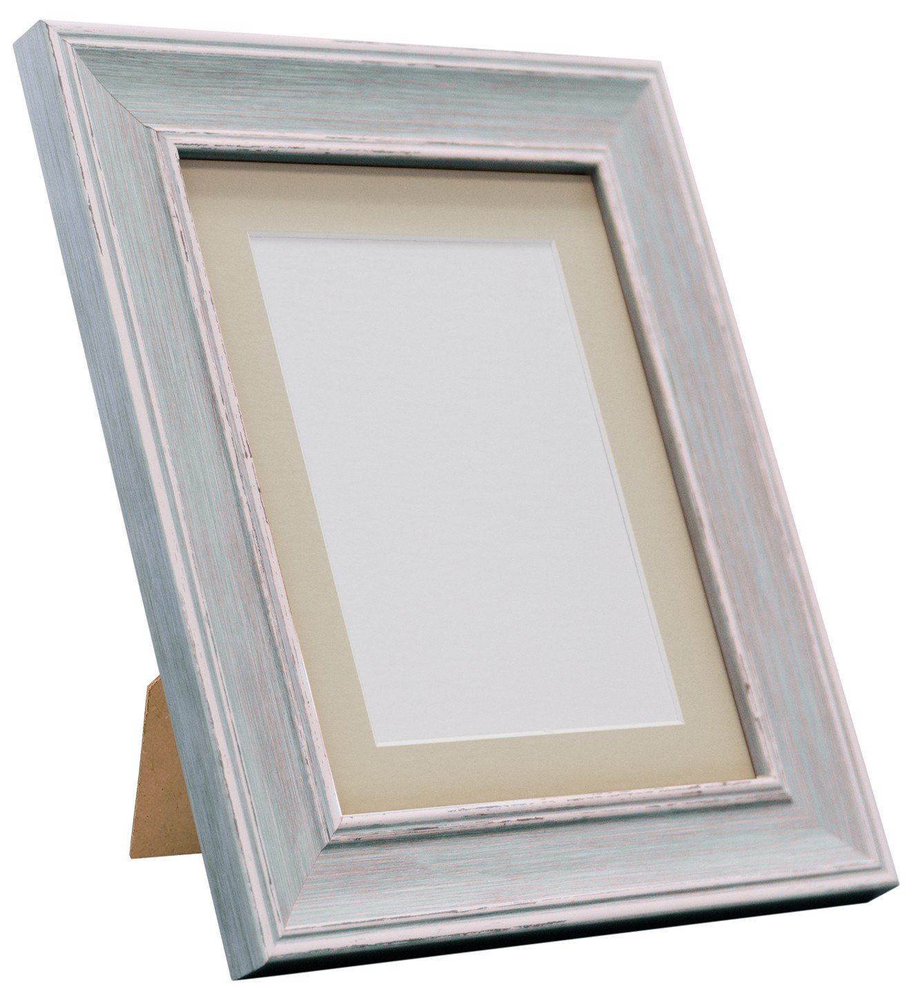 Scandi Distressed Blue Picture Photo Frame with Light Blue Grey mount A3 For Image size A4
