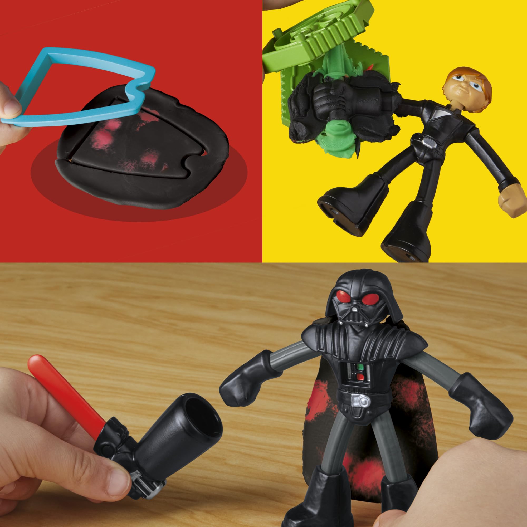Play-Doh Star Wars Squish & Slice Lightsabers Playset, Bendy 4 Inch Luke Skywalker & Darth Vader Action Figures, Imagination Toys for 4 Year Old Boys & Girls & Up - Image 4