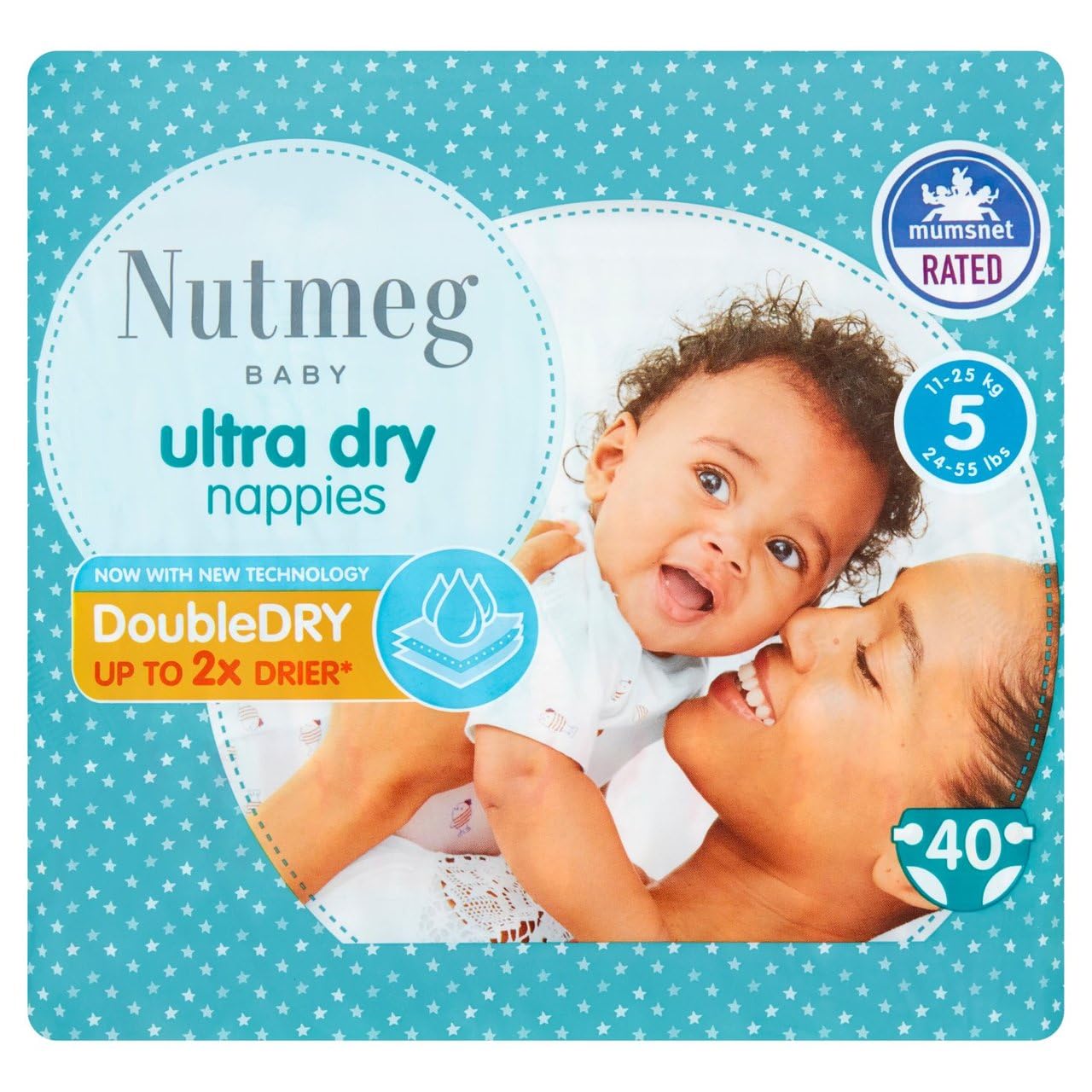 Nutmeg Size 5 Nappies 40 Pack