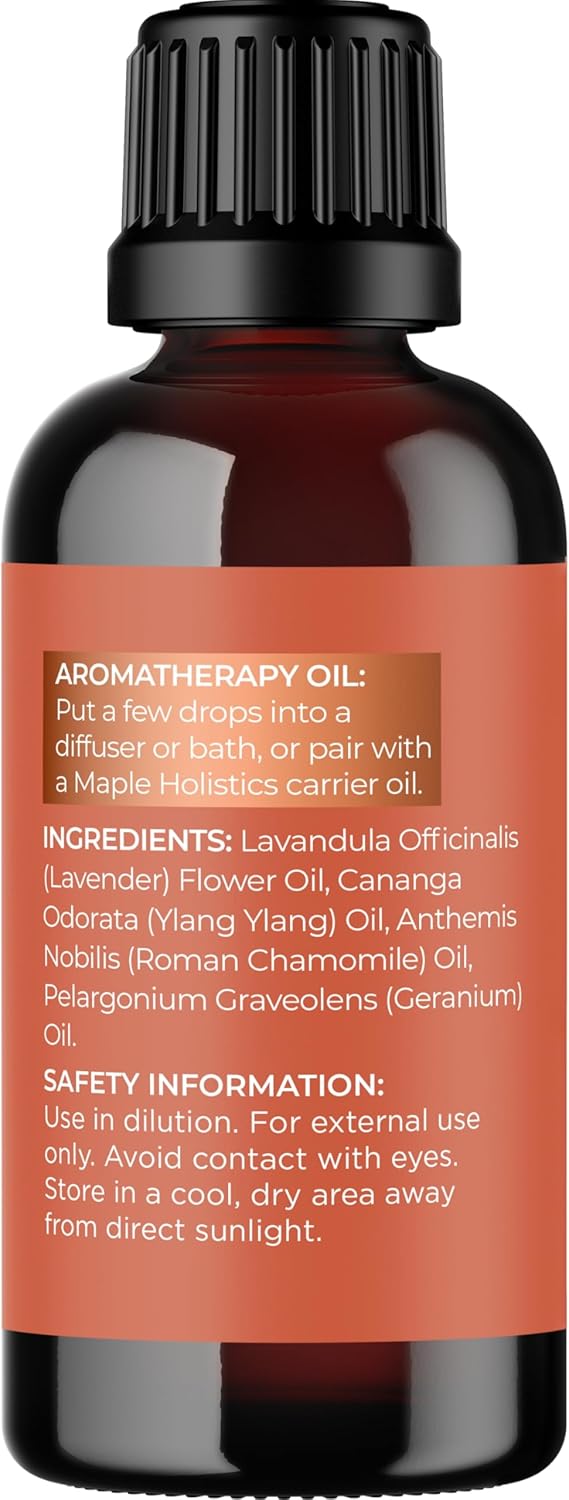 Relaxing Essential Oil Blend for Diffuser - Aromatherapy Blend of Essential Oils for Diffusers for Home and Travel Stress Support with Lavender Geranium Roman Chamomile and Ylang Ylang Diffuser Oils - Image 2