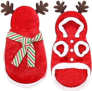 Cute Cartoon Pet Clothes, Pet Halloween, Christmas Day Dress Up, Winter Facecloth Warm Moose Puppy Clothes, Puppy Hoodie Jacket, Pet Clothes