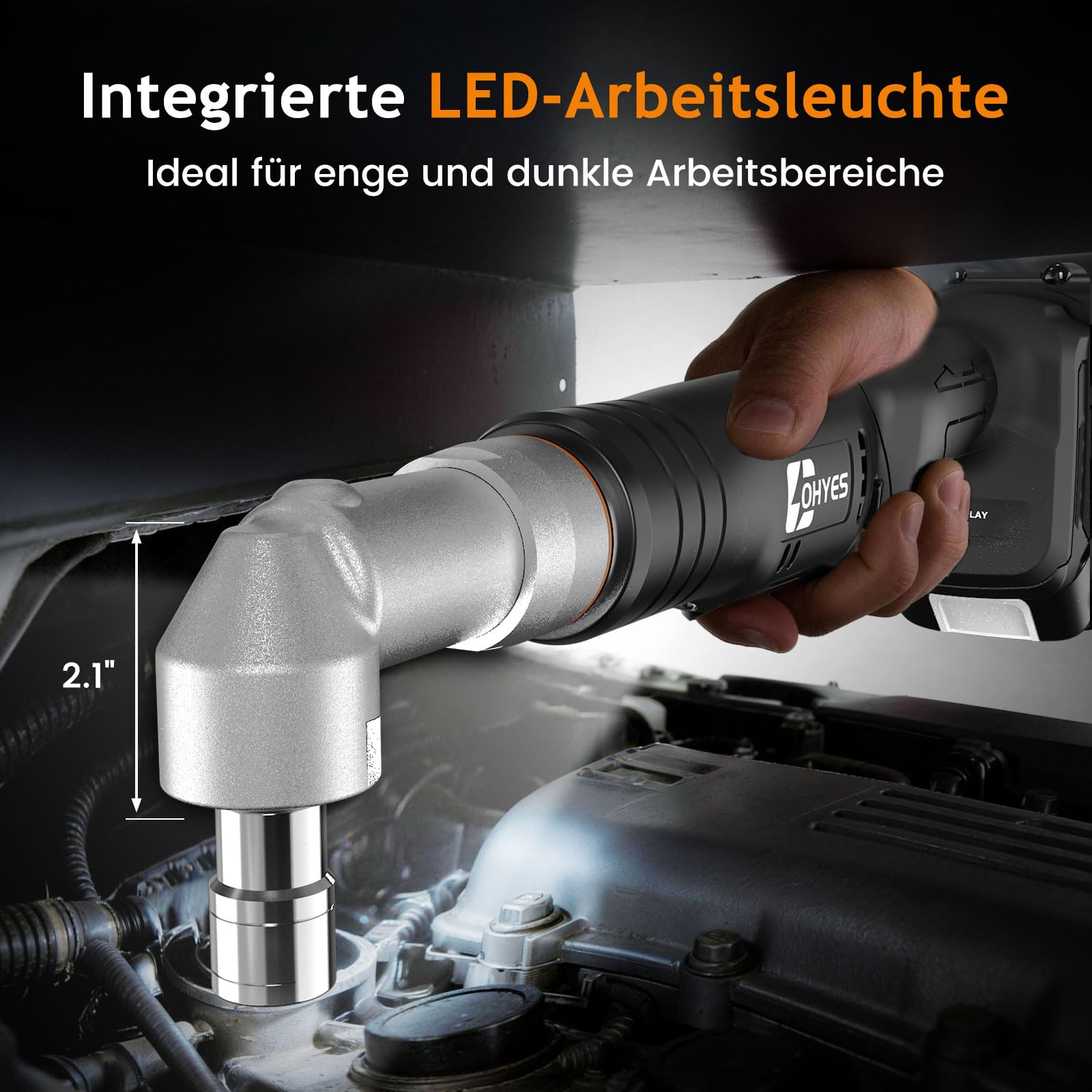 Akku-WinkelKombischrauber für Makita 18V – Mit 1/2" Stecknuss- & 1/4" Bit-Antrieb 6 Geschwindigkeiten 360° schwenkbarer Kopf – für Auto, Handwerk & Heimwerken (ohne Akku)