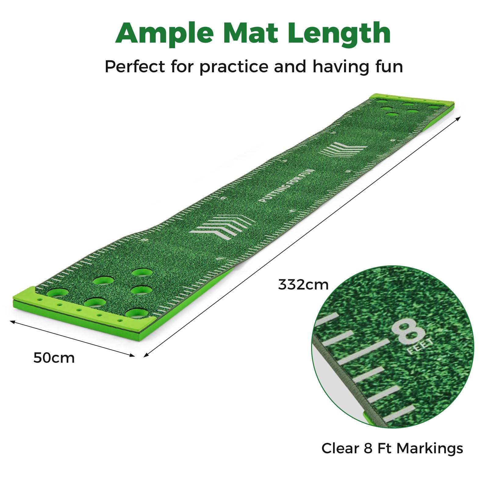 LIFEZEAL Tappetino da Golf Pieghevole, Tappetino per Colpire con 12 Buche, Alllenamento per Golf, Hitting Mat, con 2 Mazze da Golf Telescopiche, 6 Palline, Borsa, Professionisti e Appassionati