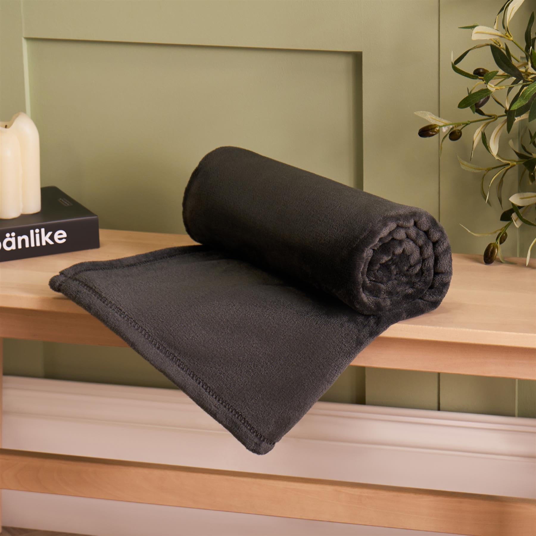 Brentfords Charcoal Grey Fleece Throw Blanket For Sofa, Ultra Soft Warm Cosy Fleece Blanket For Bed Lightweight Throws For Sofas Large Double Bed Throws, - 150 X 200Cm