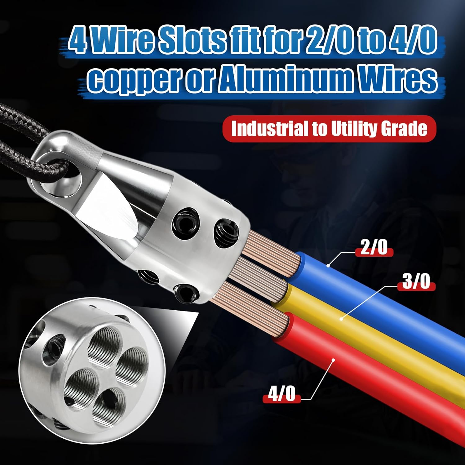 69705 Wire Pulling Grip Penguin Puller Jr. Wire Pulling Attachment Head with 4000 lbs Max Pull Strength, Electrical Cable Pulling Tool, Heavy Duty Wire Penguin Puller Tool for 2/0 to 4/0 Wires