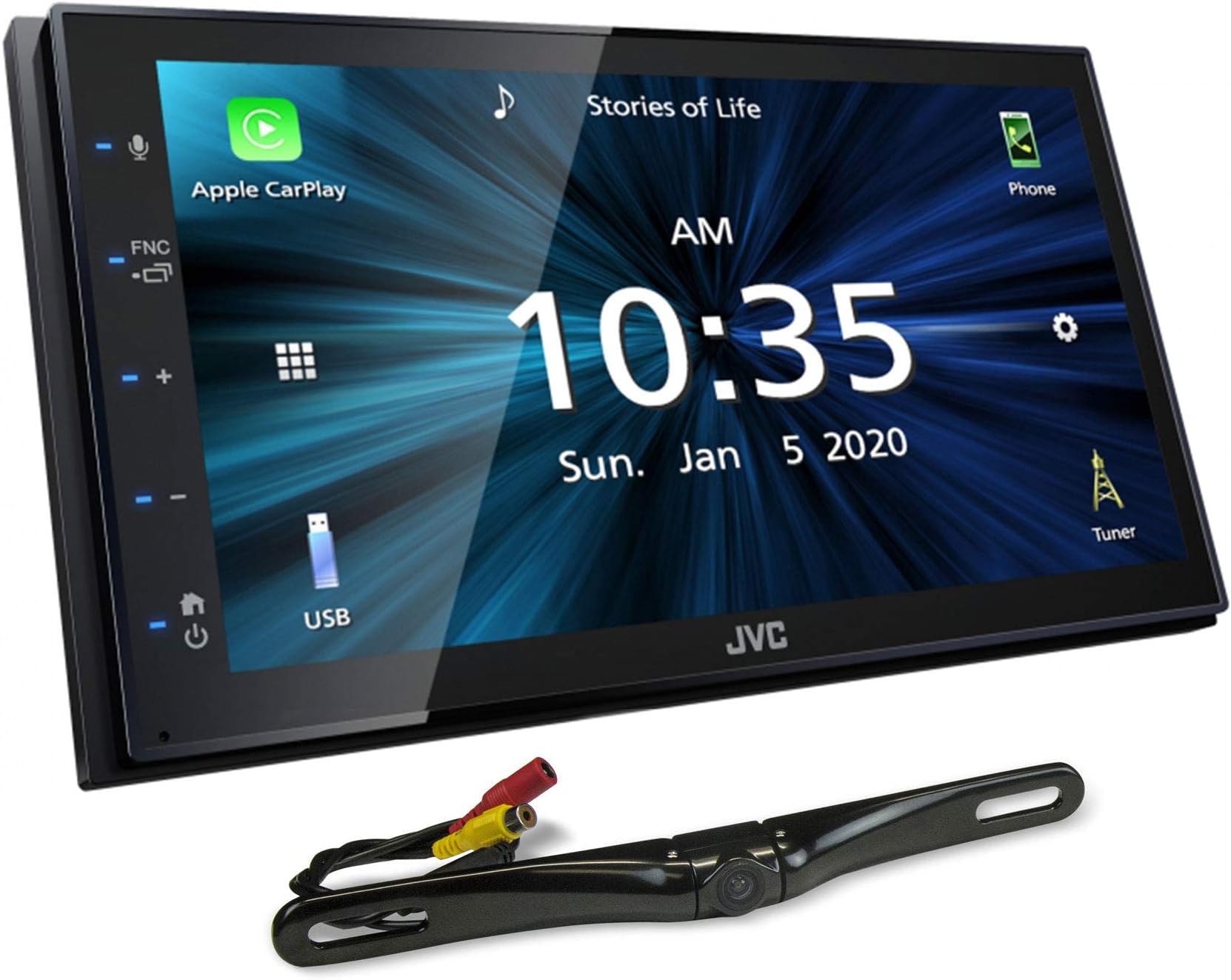JVCKW-M560BT 6.8" Bluetooth Digital Media Car Play/Android Receiver+Backup Cam