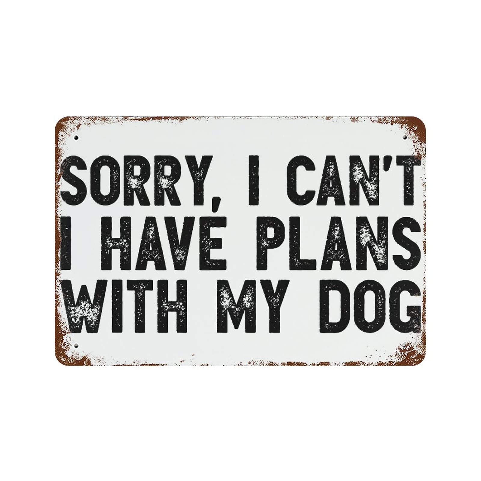 Plaque en étain rustique décorative de jardin 30x45cm Plans with My Dog