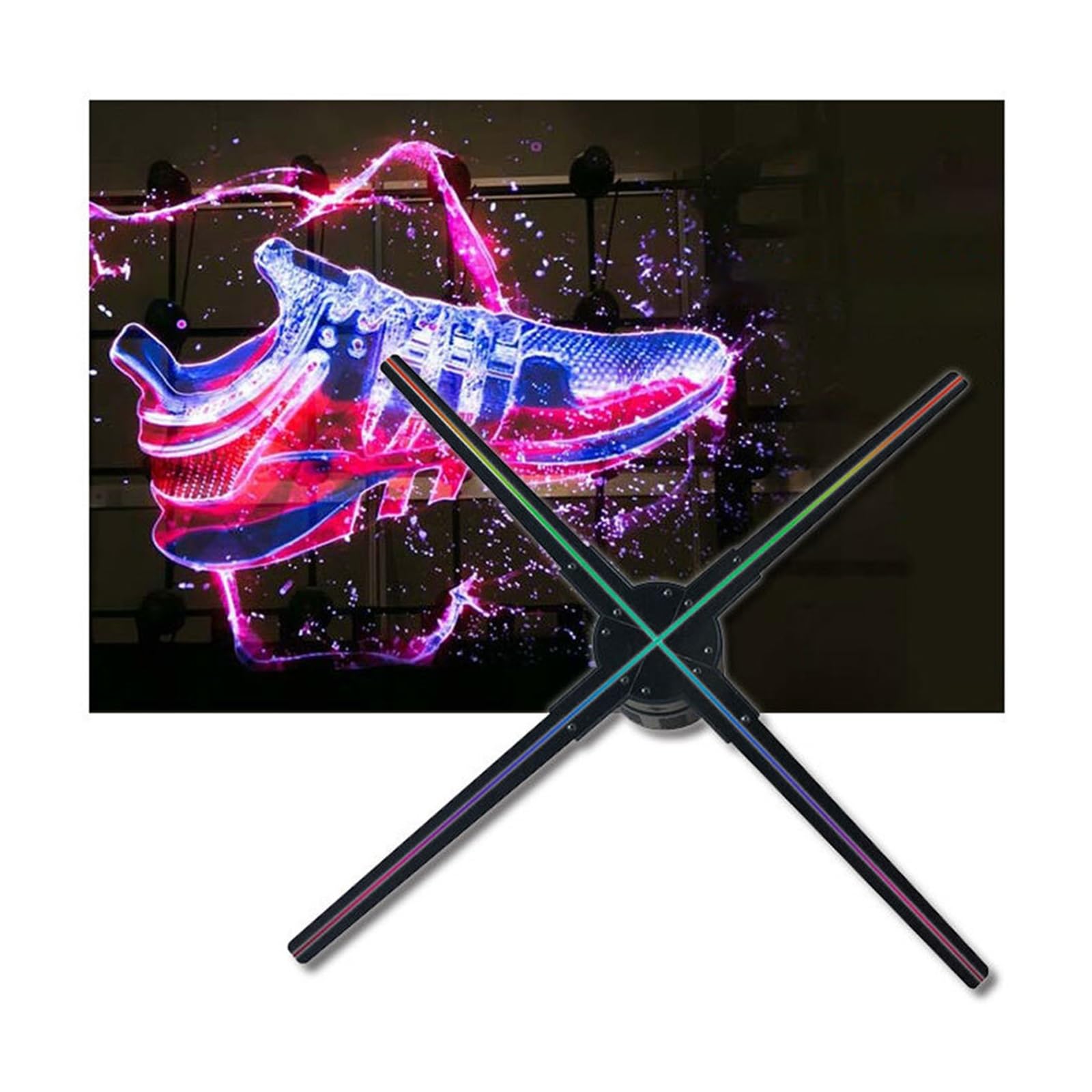 Éventail Holographique Ventilateur Holographique 3D De 65 Cm, Affichage Vidéo For La Publicité, Projecteur 32 Go 65x