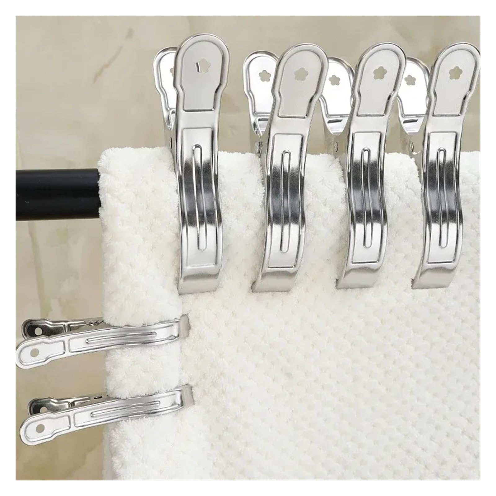 Metall-Wäscheklammern, 50/100 Stück, Edelstahl, Wäscheklammern, Quilt, Bettlaken-Clips, Zuhause, Mehrzweck, winddicht, Wäscheklammern für Wäscheleine, Befestigung, Handtuch, Socken, Unterwäsche