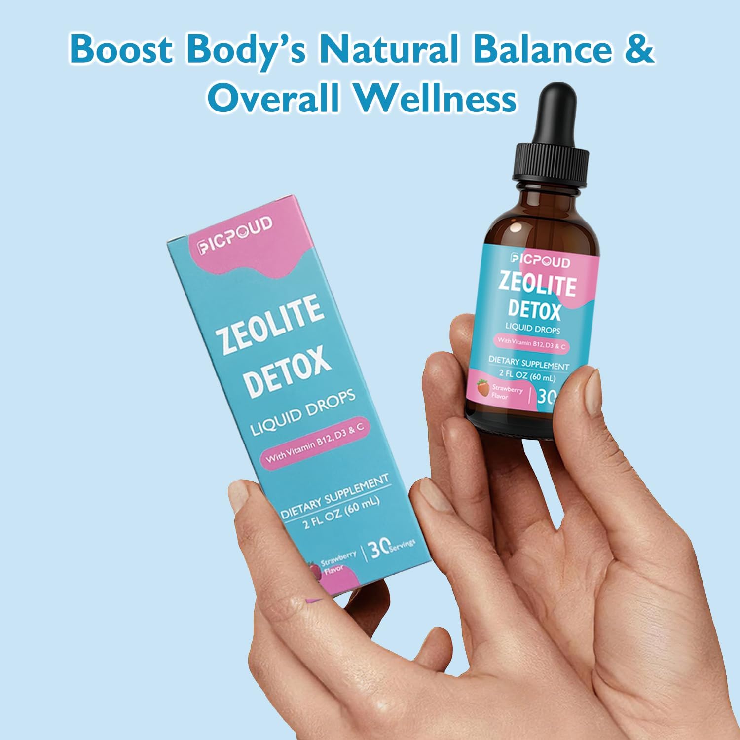 Zeolite Detox for Kids & Adults – Pure Zeolite clinoptilolite Liquid Drops with Vitamin B12, C & D3 – Gentle Daily Cleanse for Gut, Immune, Energy & Focus Support, Strawberry Flavor, 2 Fl Oz - Image 5