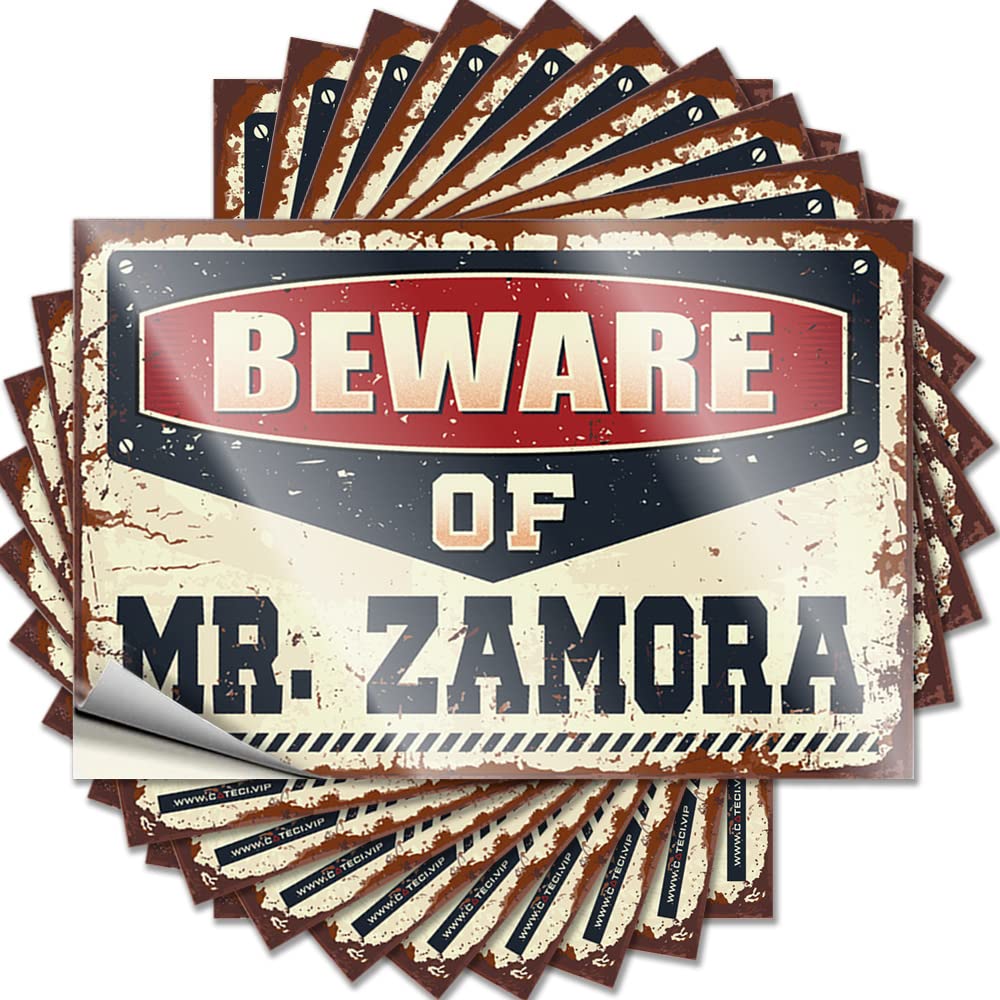 Desk Accessories for Men Decals Door | Beware of Mr. Zamora Fall Items Sticker Pack(8X12CM)