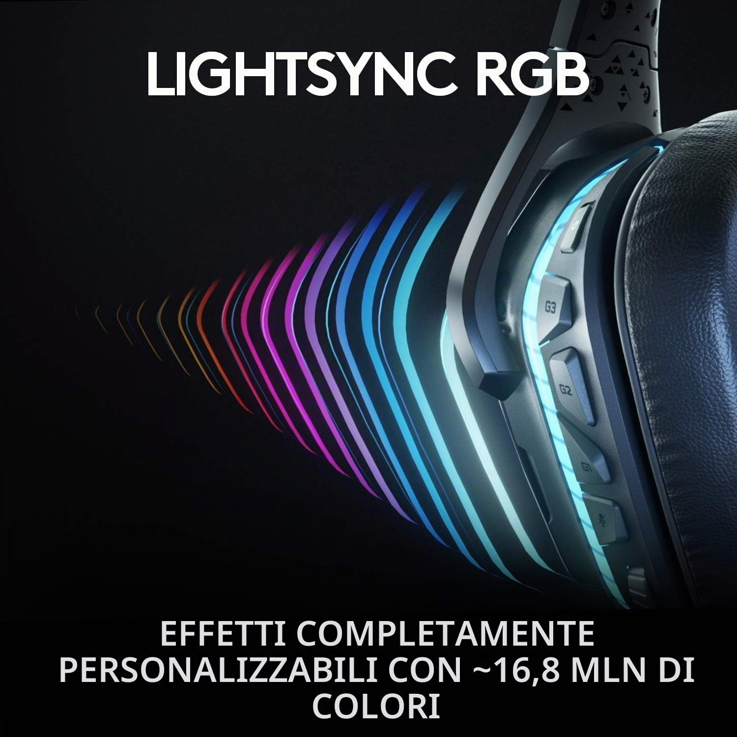 Natur Pur LieferAlles E.C. Cuffie da gioco wireless G935 con LIGHTSYNC RGB, 7.1 Surround Sound DTS Headphone: X 2.0, driver da 50 mm, connessione wireless, switch PC/Xbox One/PS4/N, colore nero