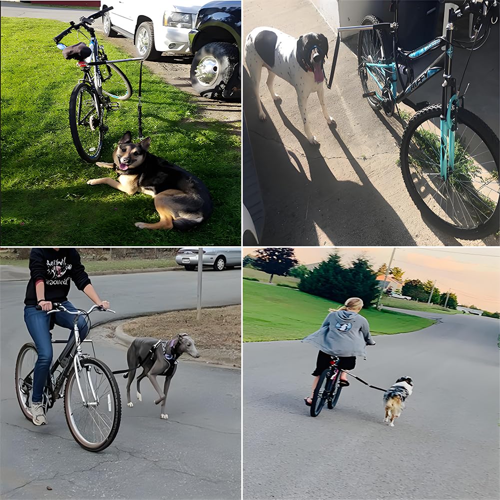 Laisse rétractable pour chien, laisse de vélo pour chien, convient pour le cyclisme en plein air, l'exercice, l'entraînement, le jogging