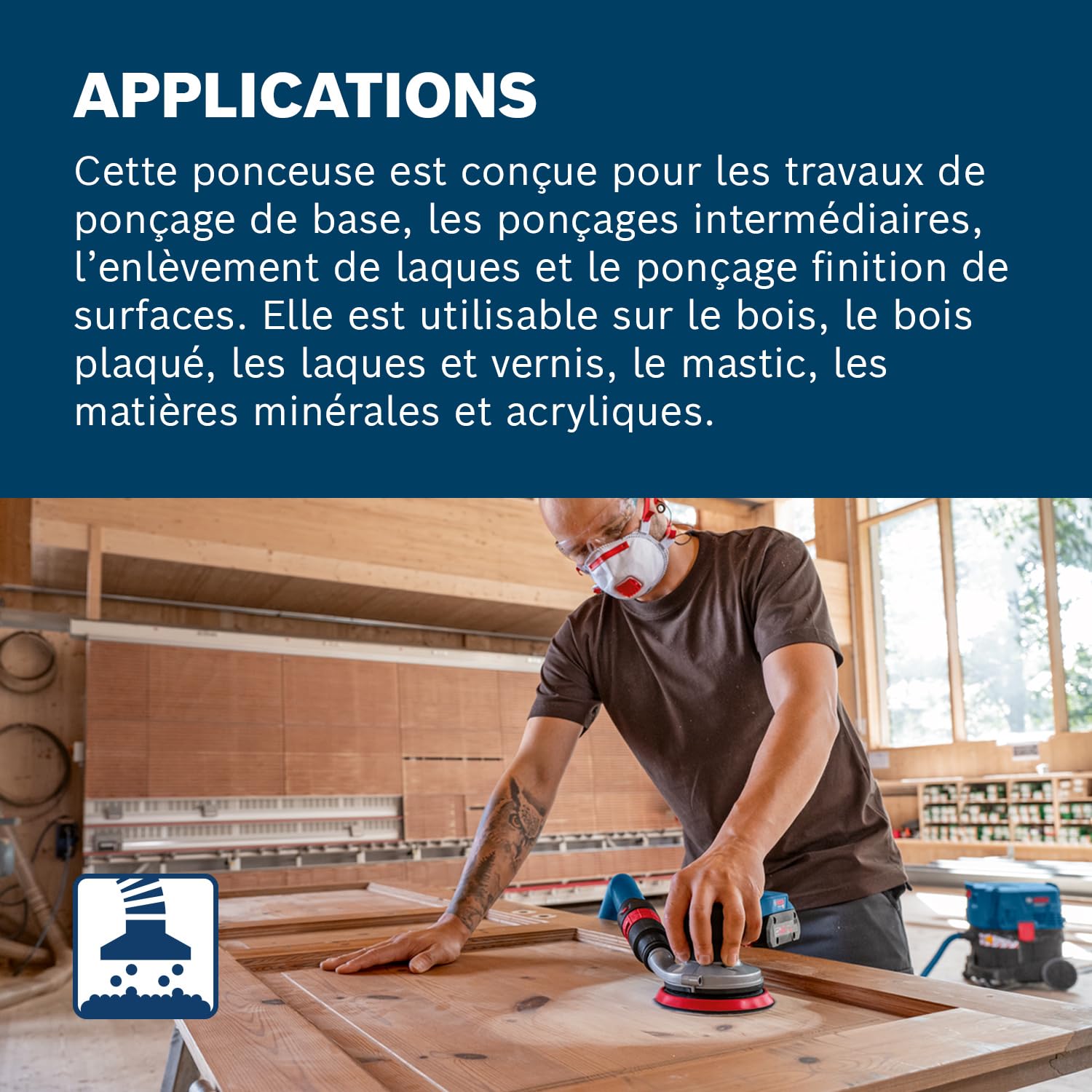 Bosch Professional 18V System ponceuse excentrique sans-fil GEX 18V-125 (avec plateau de ponçage (125 mm), 1 disque abrasif, sac à poussière)
