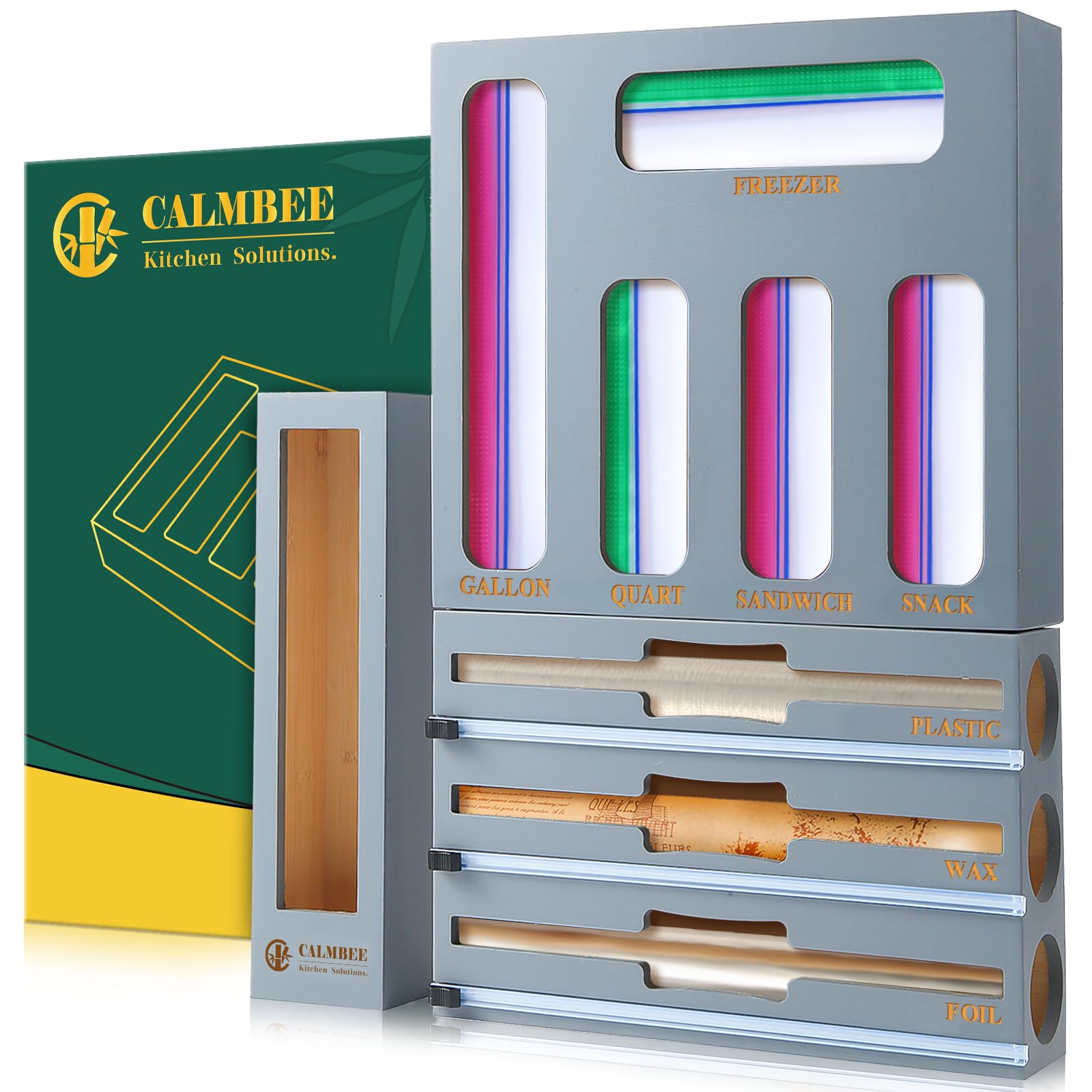 Photo 1 of Calmbee Bamboo Kitchen Drawer Organizer with Cutter