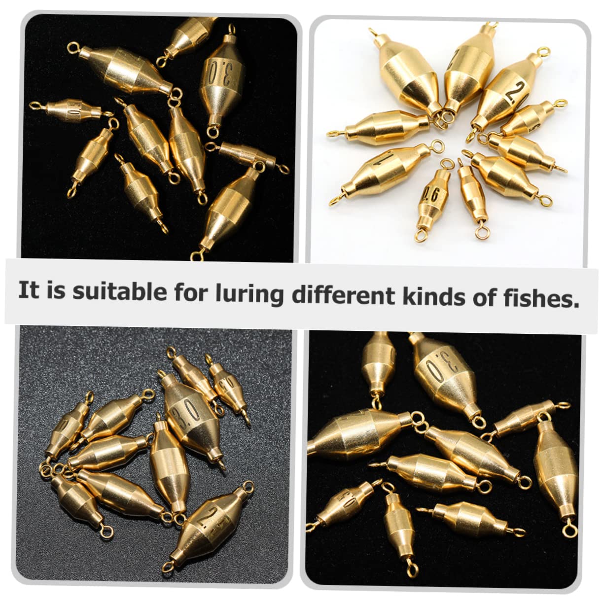Toyvian Plomos De Cobre De Caída Profunda Cebos para Peces Equipo para Plomadas Hundimiento De Trucha Plomadas De Agua Dulce Cebos Pesas para Plomadas Eslabones Giratorios