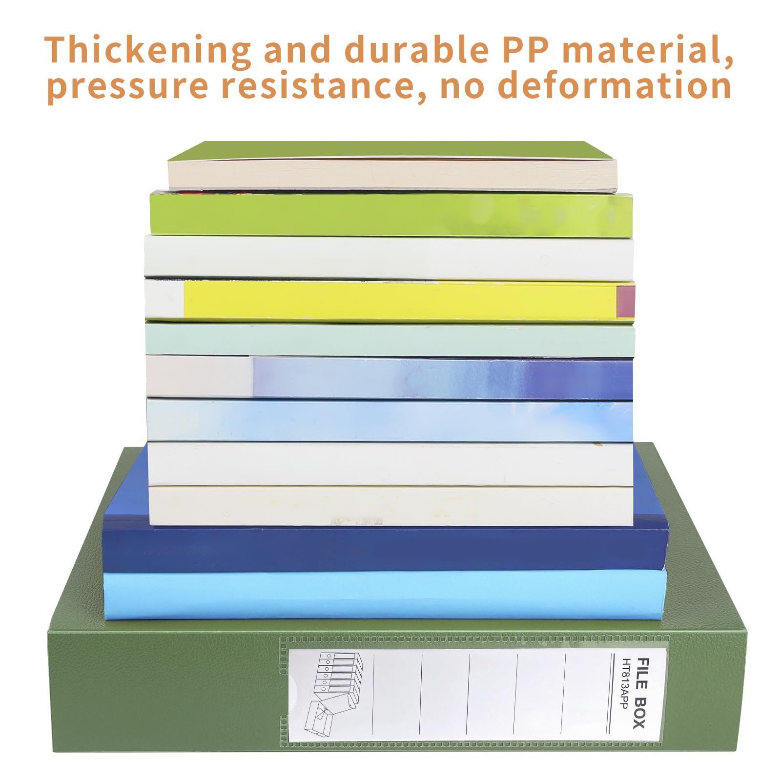 HUA JIE A4-Aufbewahrungsboxen, Archiv-Box, 65 mm Rücken, Aufbewahrungsbox für Dokumente, mit Metallclip, für Büro, Schule, Grün, 2 Stück
