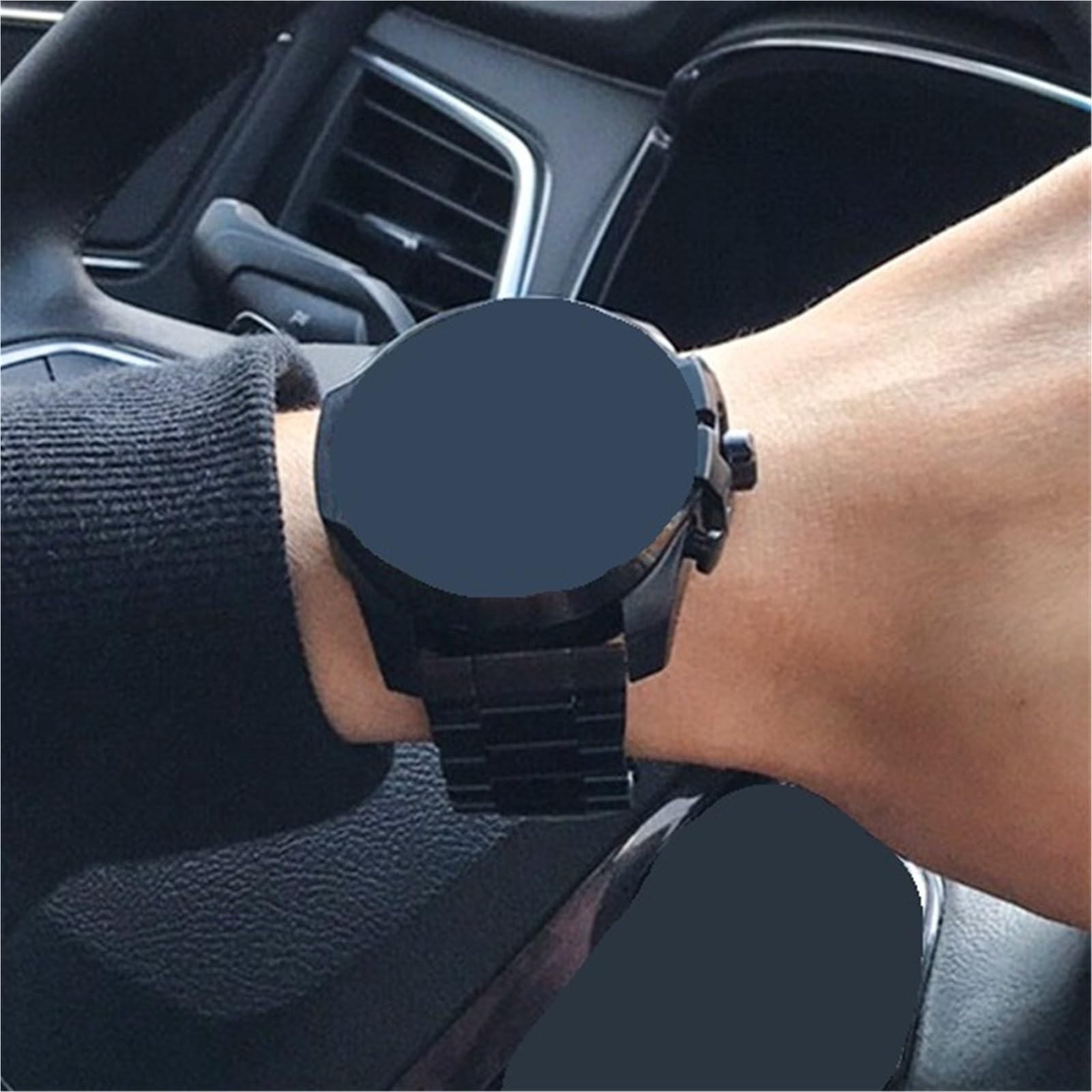 Correa de reloj de acero inoxidable for hombre, pulsera de pulsera sólida de Metal de 22mm, 24mm, 26mm y 28mm