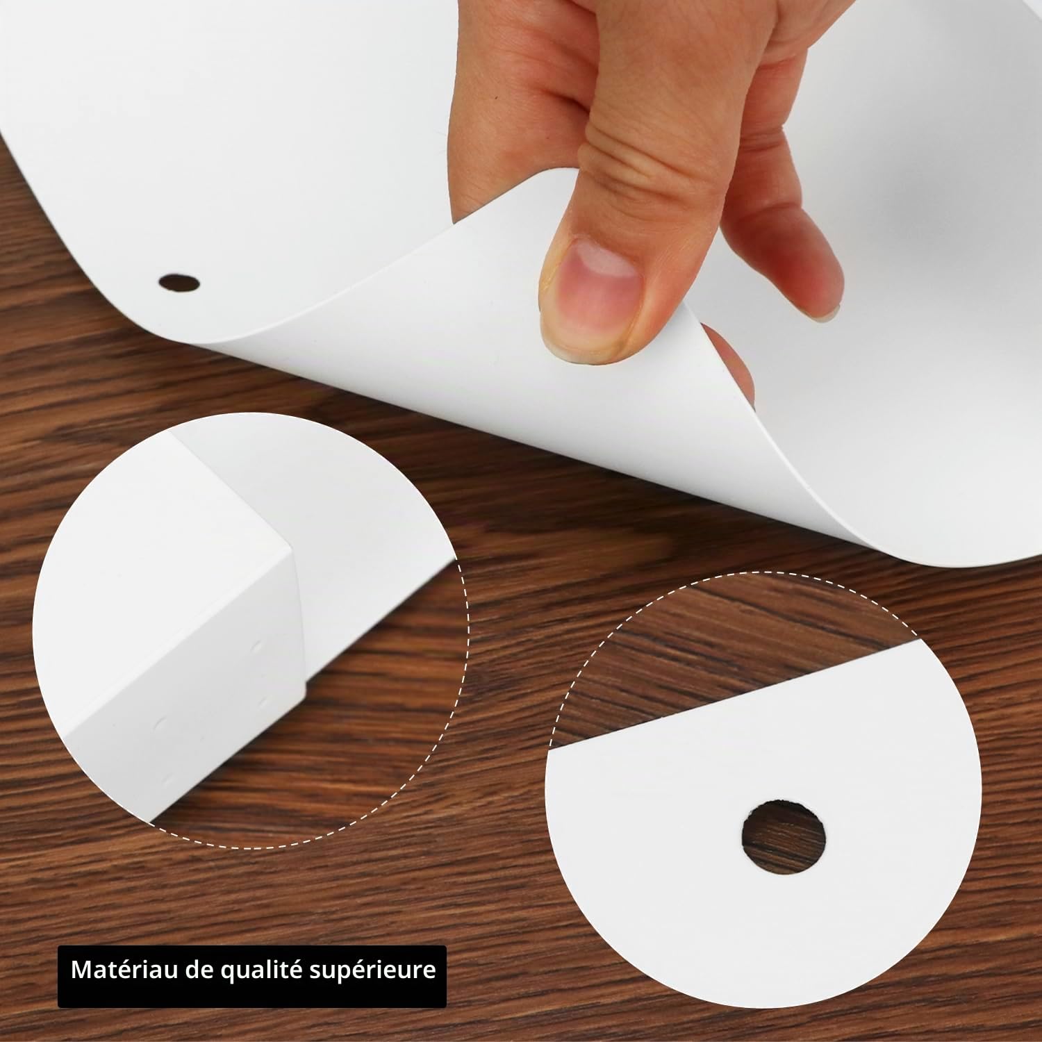 QWORK® 2 pièces porte-documents magnétique, porte-stylo magnétique, porte-brochures mural A4, pour bureau, école et maison, blanc