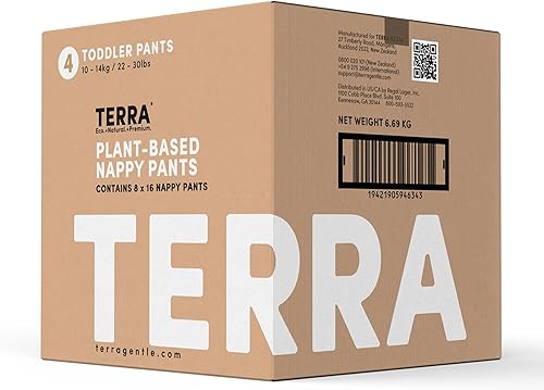 Miniatura 1 de Terra Pantalones de entrenamiento talla 4 85% pañales estilo pull-up a base de plantas, ultra suaves y sin químicos para pieles sensibles, absorción