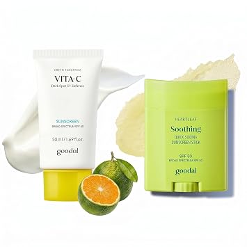 [BUNDLE] Goodal Vita-C Dark Spot Sunscreen + Heartleaf Soothing Quick Sliding Sunscreen Stick
