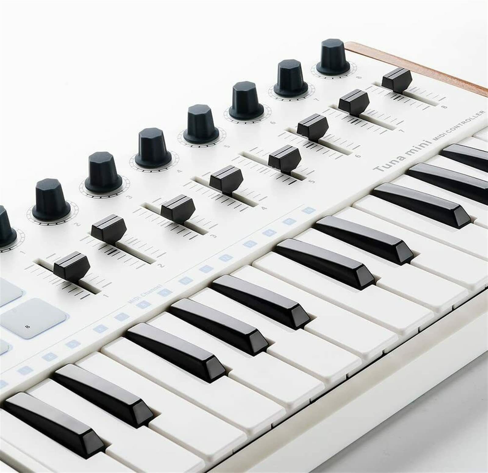 Teclado Piano 25 Llaves USB Midi Controlador De Teclado 8 RGB Retroiluminado DJ Pianos