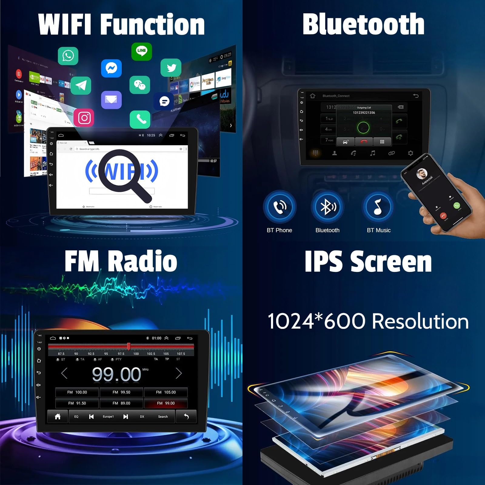 Radio Samochodowe Android CarPlay dla Volkswagen Crafter 2017-2021 4-core Radio Samochodowe Multimedialne z Ekranem Dotykowym 9-Inch/SWC/Bluetooth/Radio FM/WIFI/GPS/Kamera Cofania(X1)