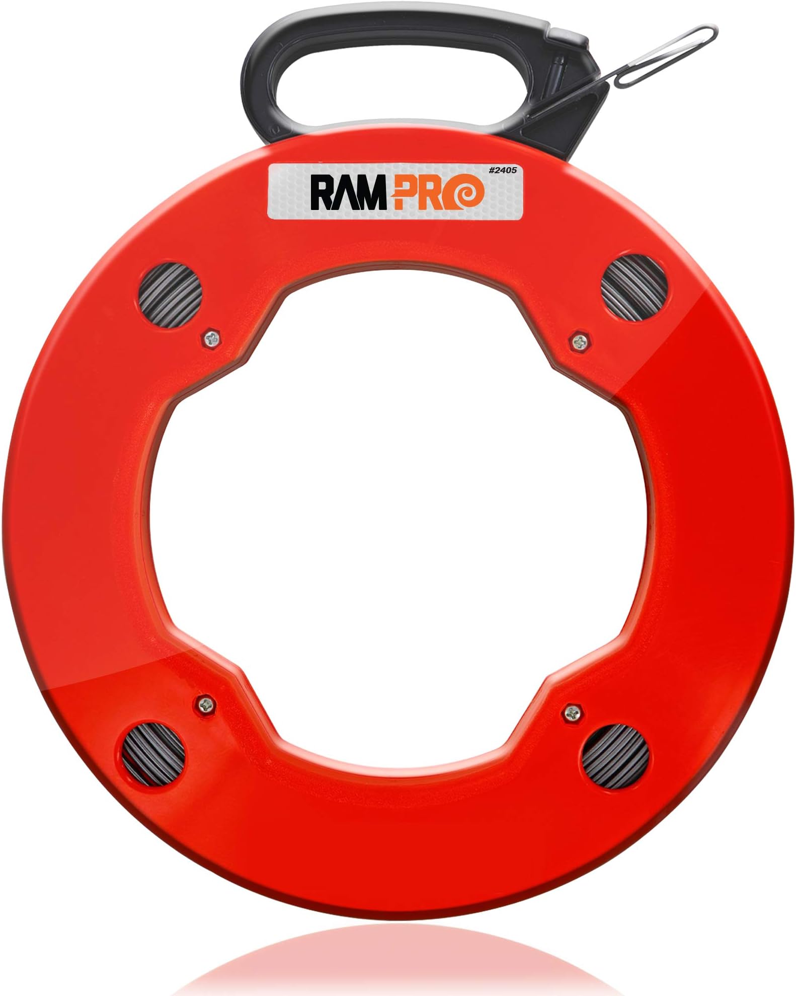 Vanitek 200 Foot Reach, Spring-Steel Fish Tape Reel, with High Impact Case, for Electric or Communication Wire Puller