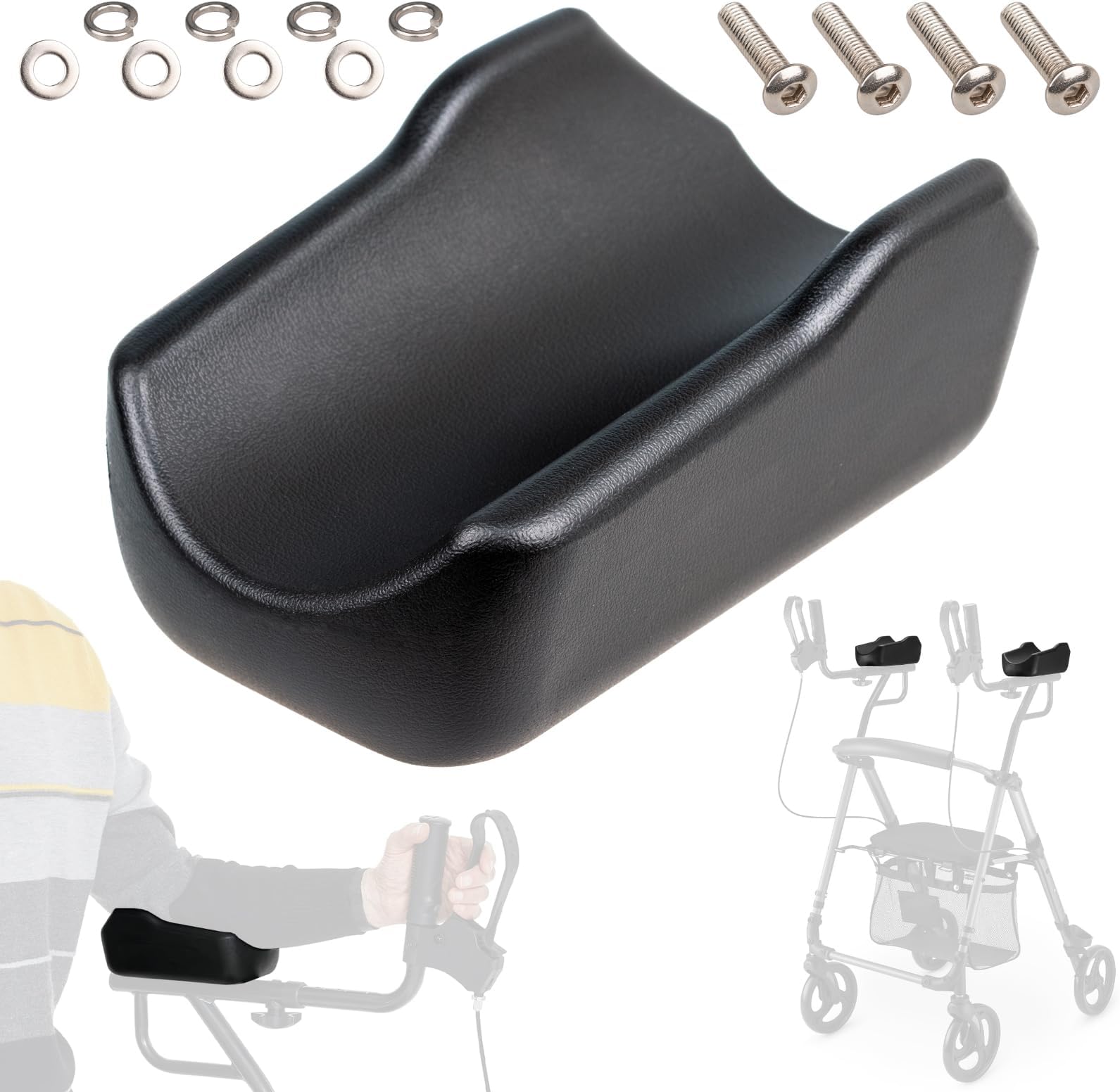 Rollator Armrest Pad Upright Walker Forearm Pads Padded armrest for Upright Walker and Stand-up Rollator Upwalker Accessories Soft and Comfortable for Seniors Stand-Up Walkers (1 Pack)