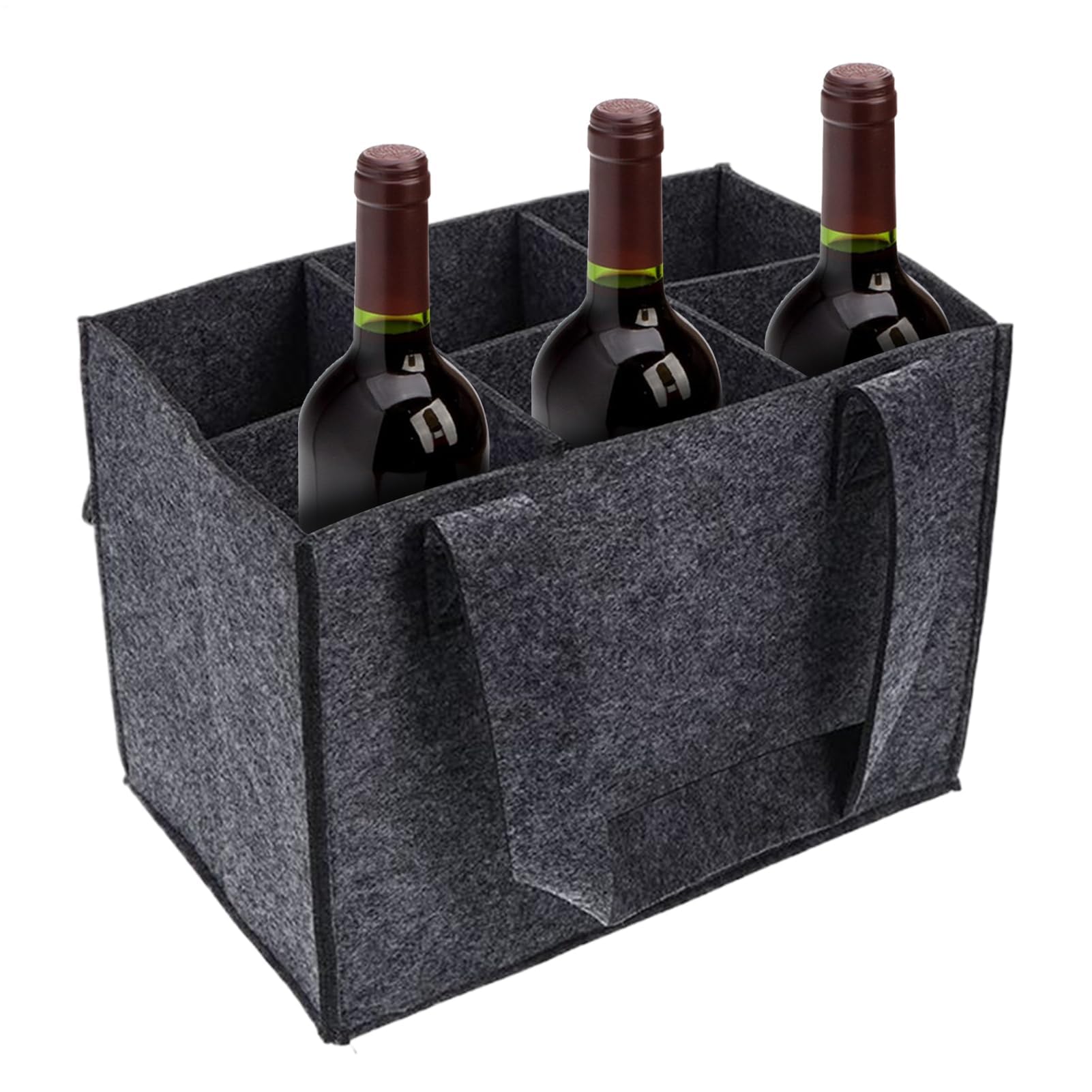 Torba do przechowywania butelek wina w domu, filcowa torba do przechowywania 6 butelek, przenośny uchwyt na alkohol, miękkie i wytrzymałe uchwyty, stylowy organizer na napoje, ślub, pod