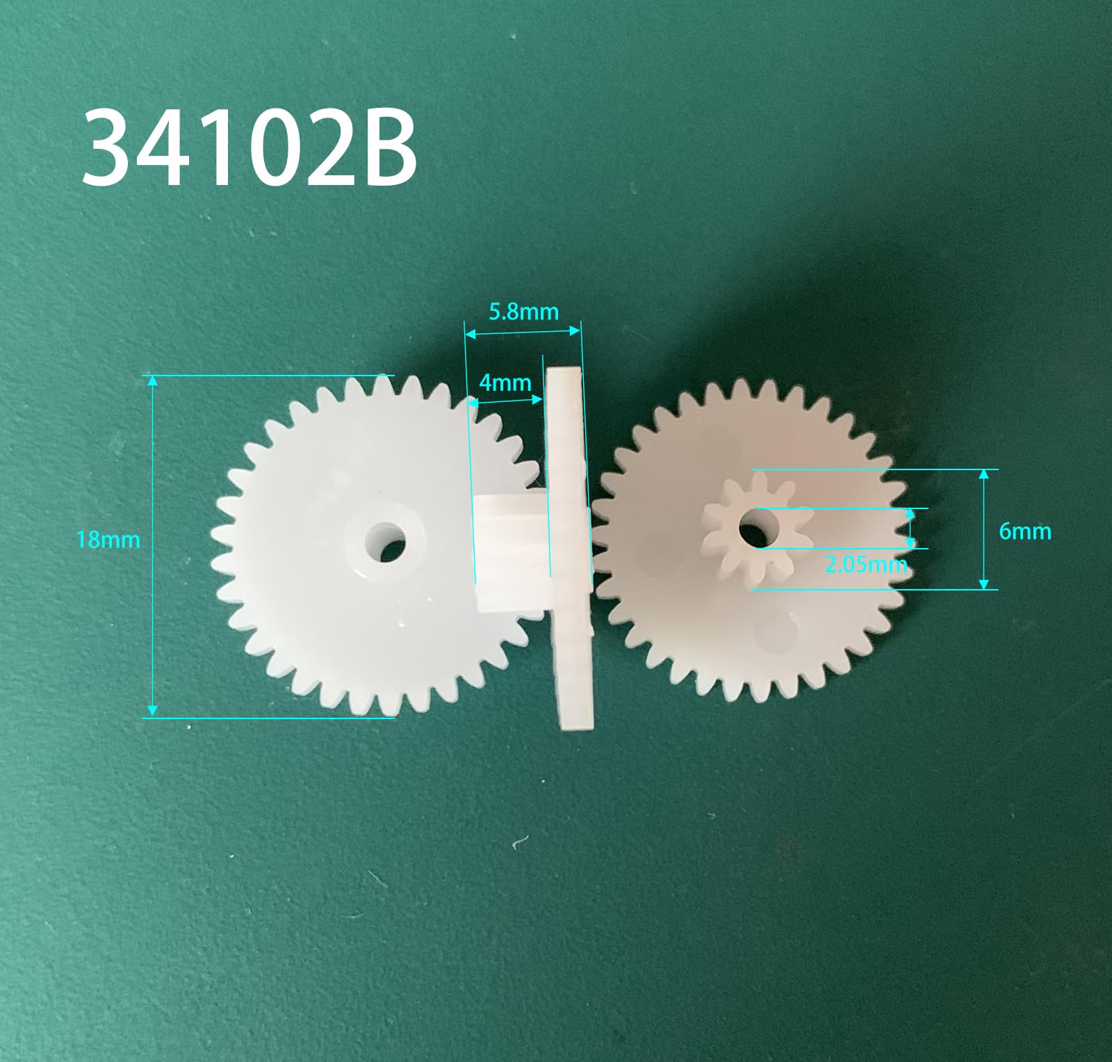 Shaft Pinion 10pcs 0.5 Module 34102B Double Gear 2mm Loose Fit DIY Toy Car Model Transmission Pinion 34 Teeth 10 Teeth Bilayer Gear Motor Transmission