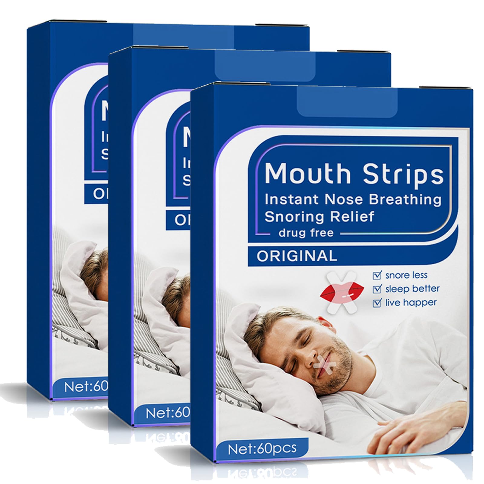 180PCS Tape for Sleeping - Easy to Apply, and Pain-Free Removal Gentle Transparent Strips