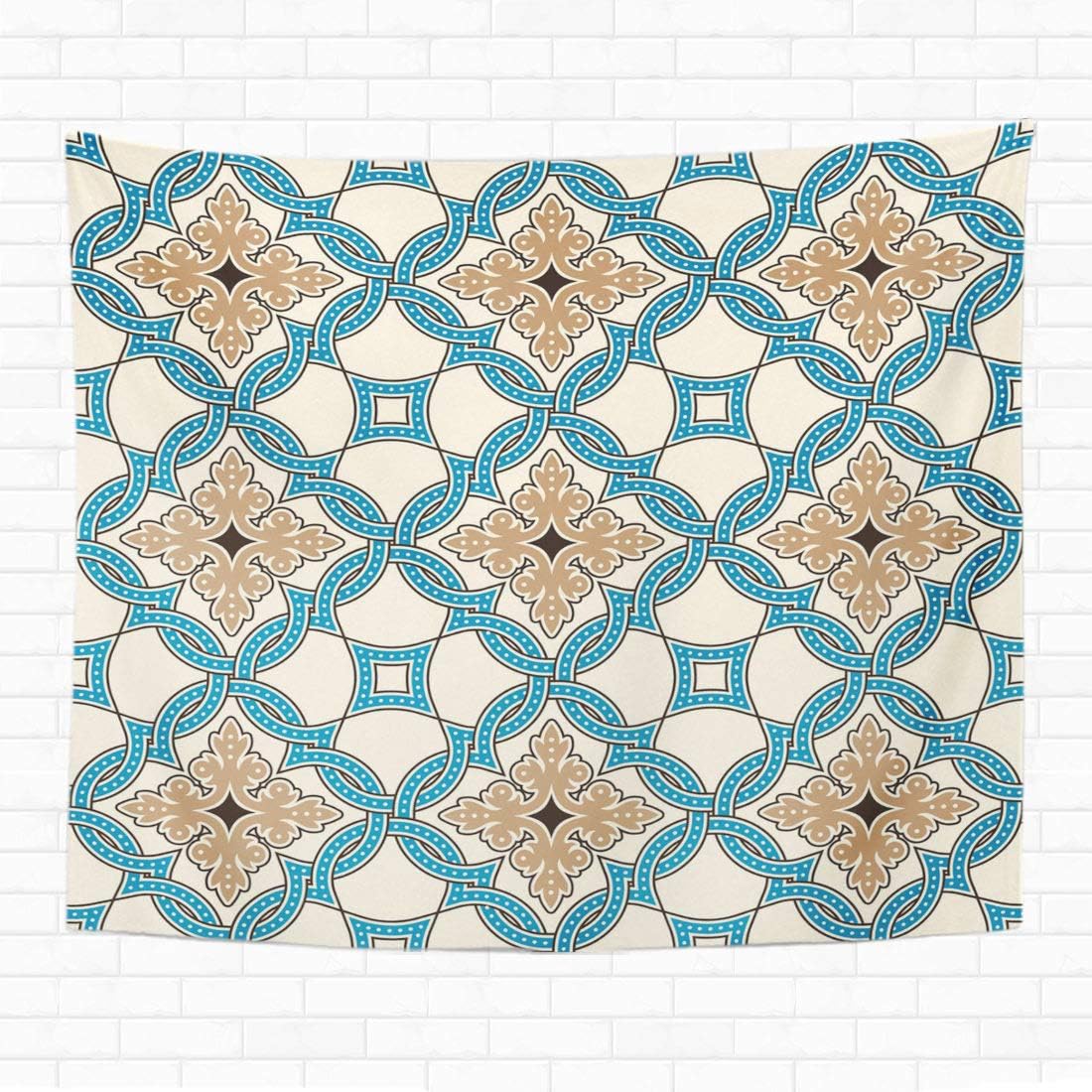 Topyee 60x80 Inch Tapestry Wall Hanging Portuguese Tiles